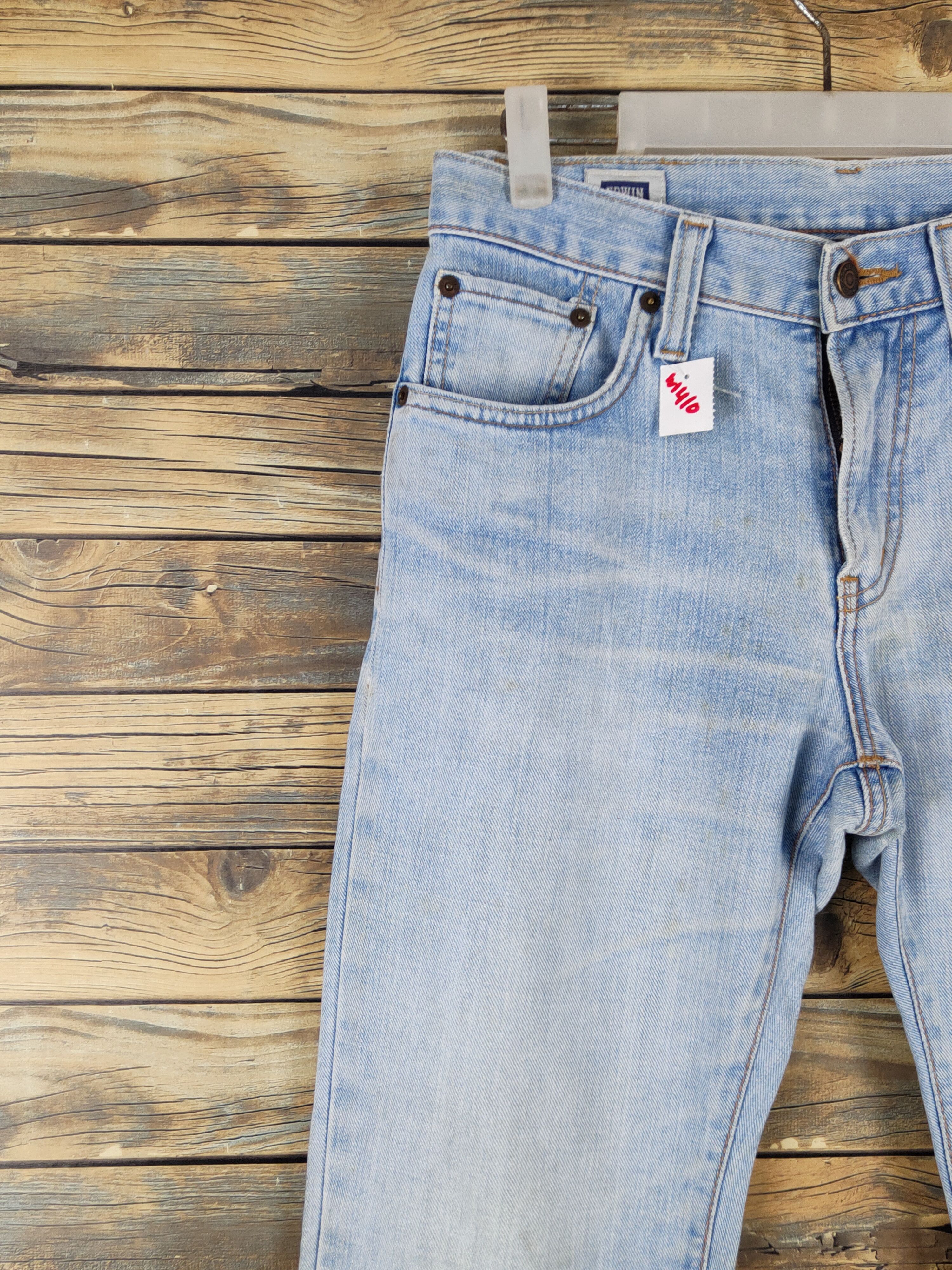 Edwin Edwin Light Blue Distressed Ripped Jeans #W1410 Size US 29 - 3 Thumbnail