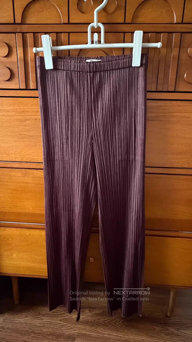Issey Miyake Issey Miyake Ruffle Straight Pants Dark Brown Size 25" / US 0 / IT 36 - 1 Thumbnail