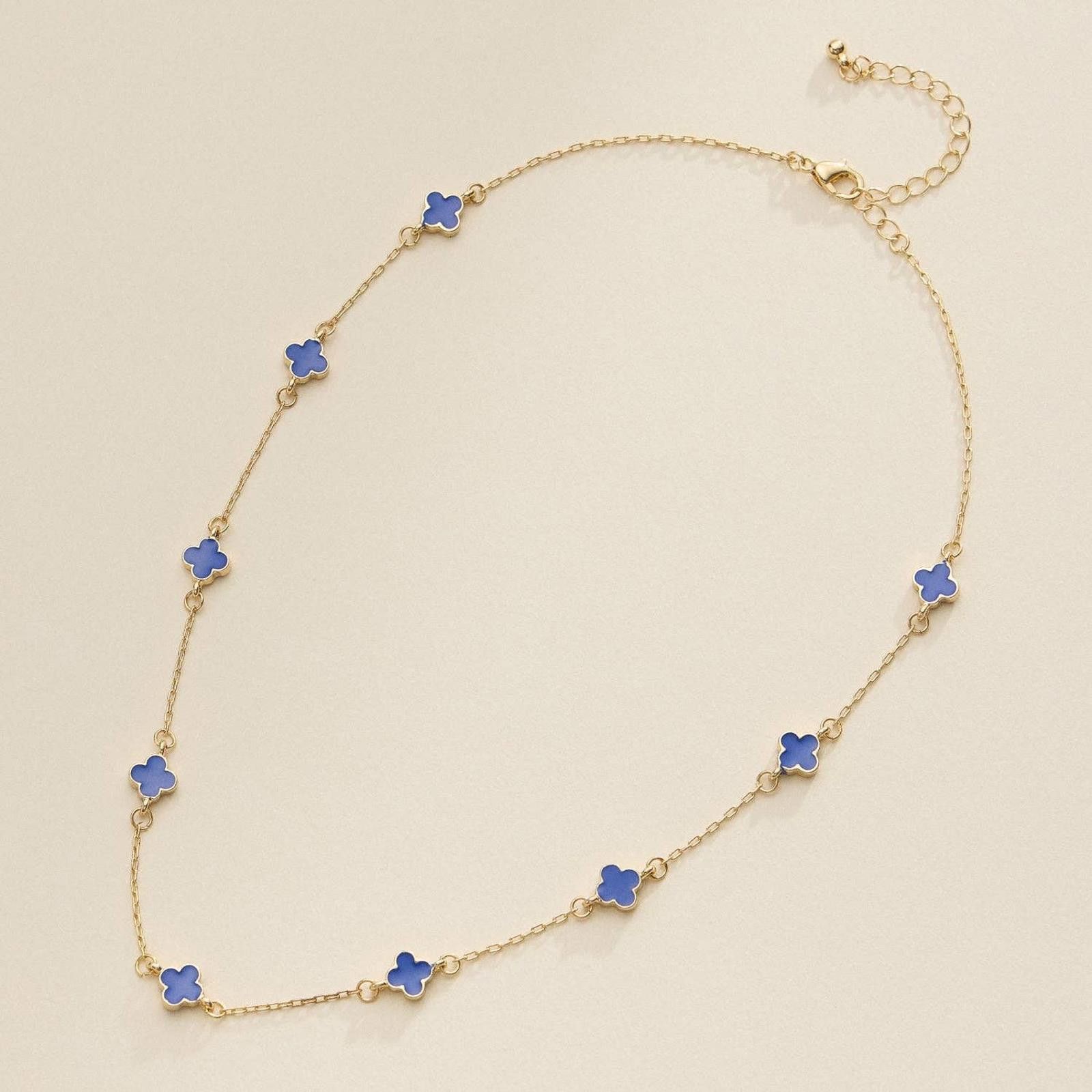 Other Gold Charm Necklace with Enamel Accents Elegant Necklace Size ONE SIZE - 4 Thumbnail