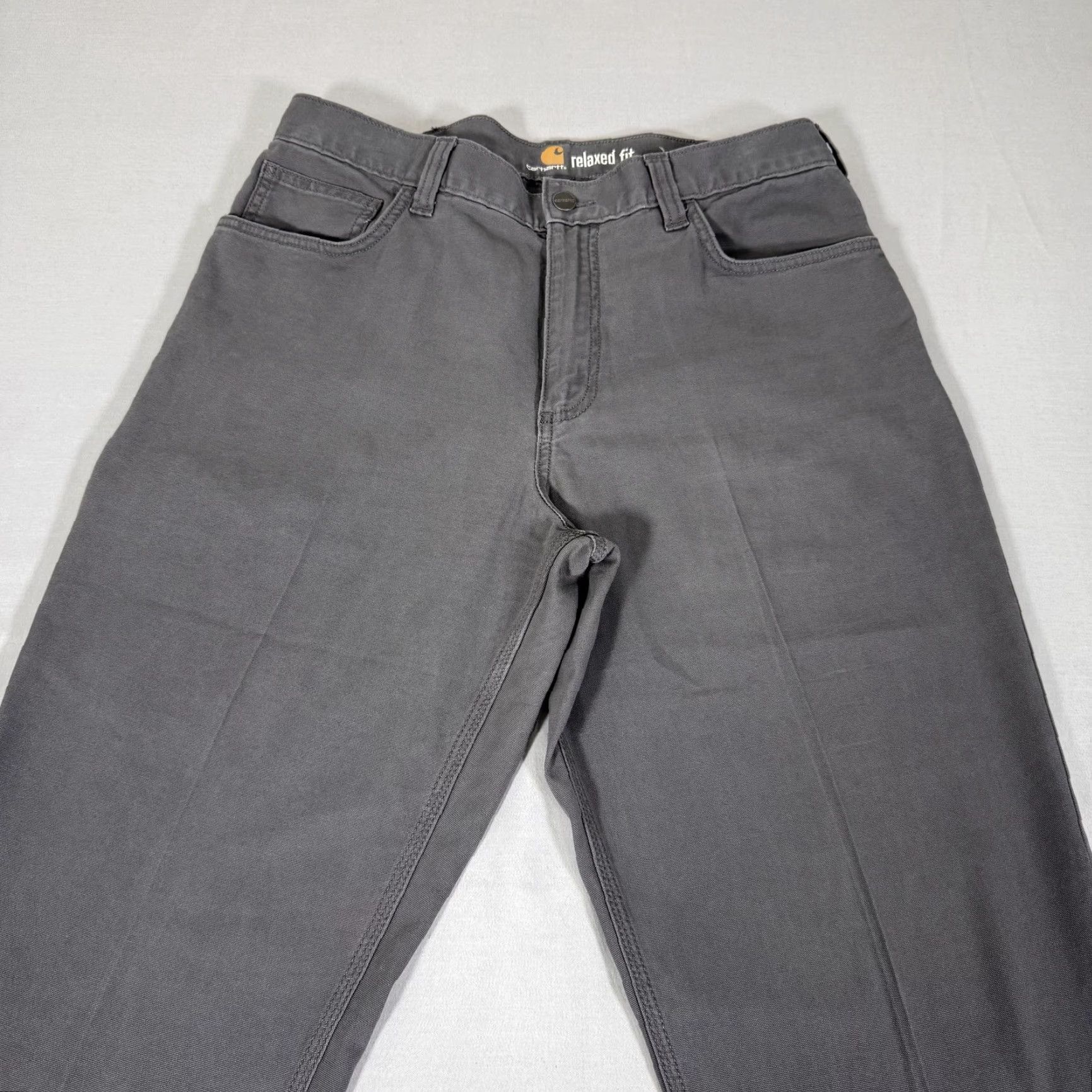 Carhartt Carhartt Pants Mens 34x34 Gray Canvas Carpenter Relaxed Fit Stretch Work Size US 34 / EU 50 - 2 Thumbnail