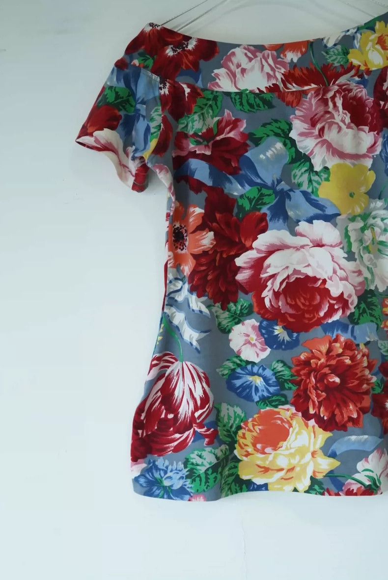 Kenzo KENZO 80s style floral one-shoulder top Size XS / US 0-2 / IT 36-38 - 4 Thumbnail