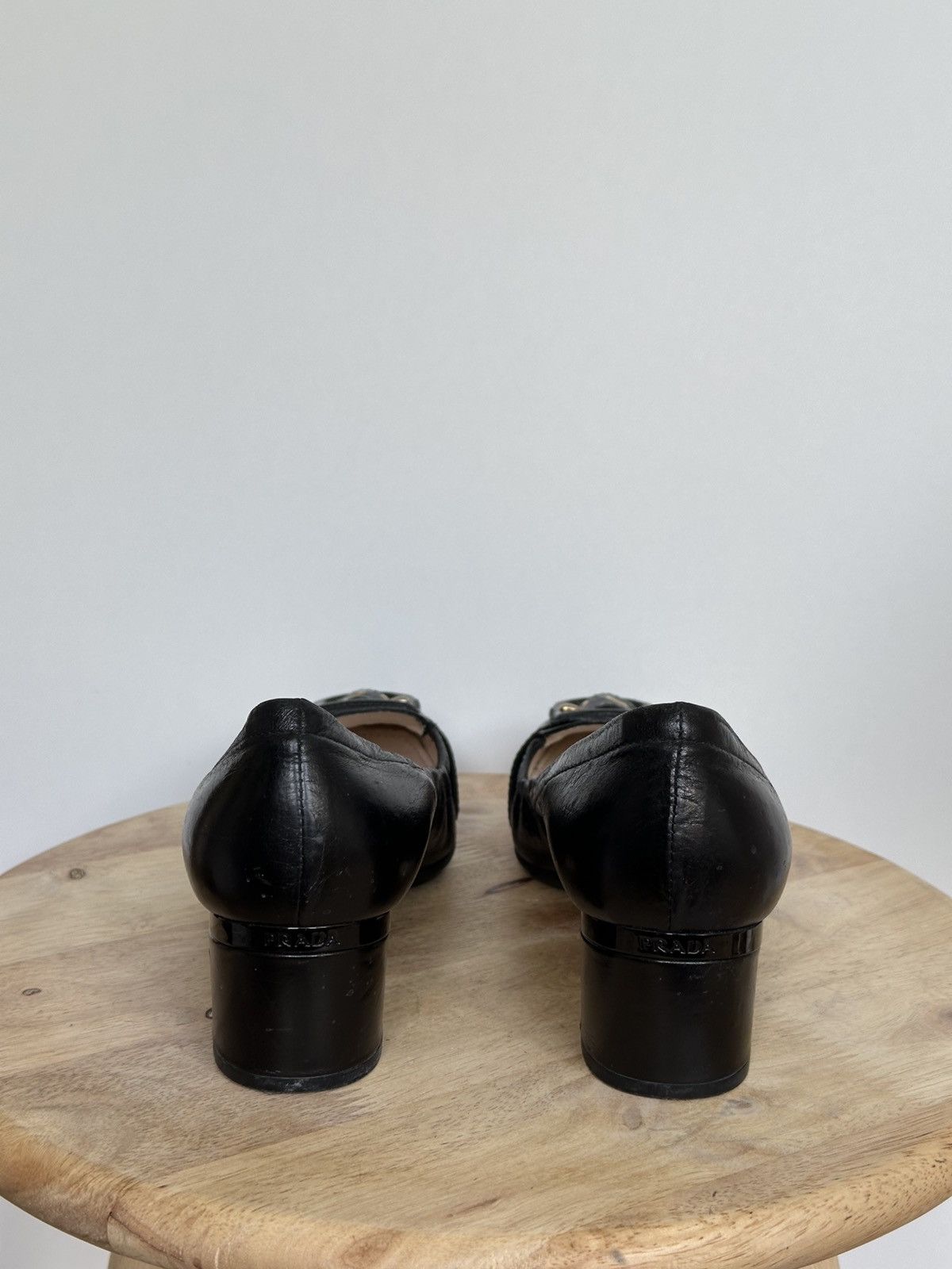 Designer × Prada Prada Leather Black pumps Size US 7.5 / IT 37.5 - 5 Thumbnail