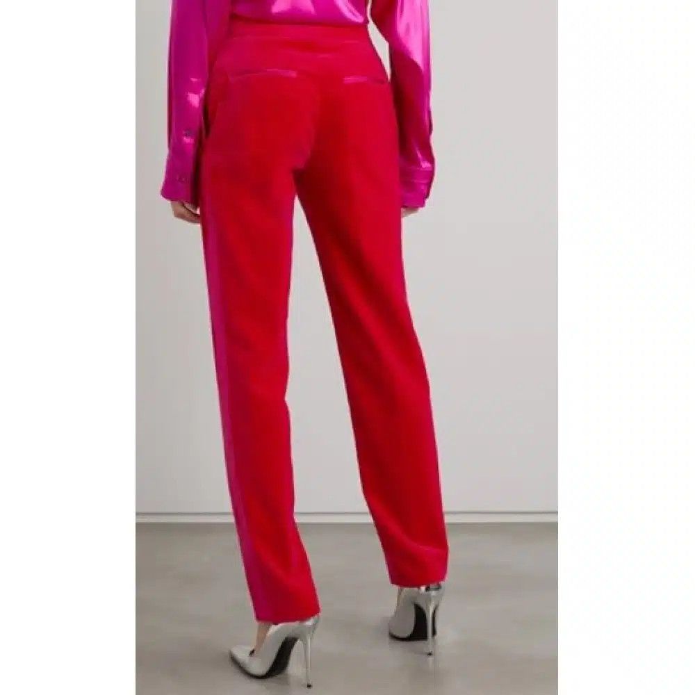 Tom Ford o1loc1c1224 PAW448 Velvet Pant in Red Size 27" / US 4 / IT 40 - 2 Thumbnail