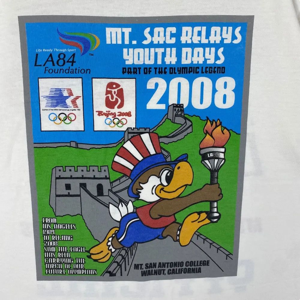 USA Olympics Vintage 00's OLYMPIC BEIJING LA84 Foundation Distressed Tee Size US M / EU 48-50 / 2 - 2 Thumbnail