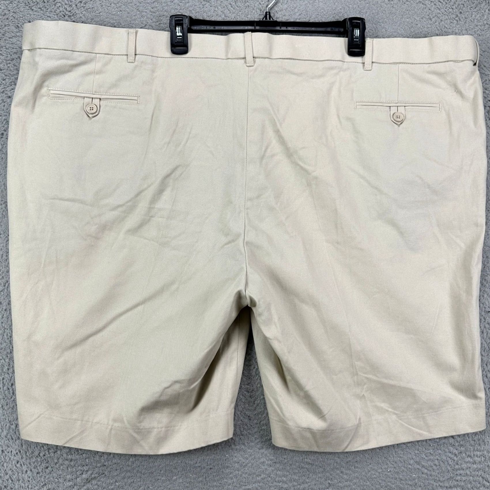 Vintage Peter Christian Mens Khaki Shorts 56 Beige Flat Front Pocket Casual Cotton NEW Size US 40 / EU 56 - 2 Thumbnail