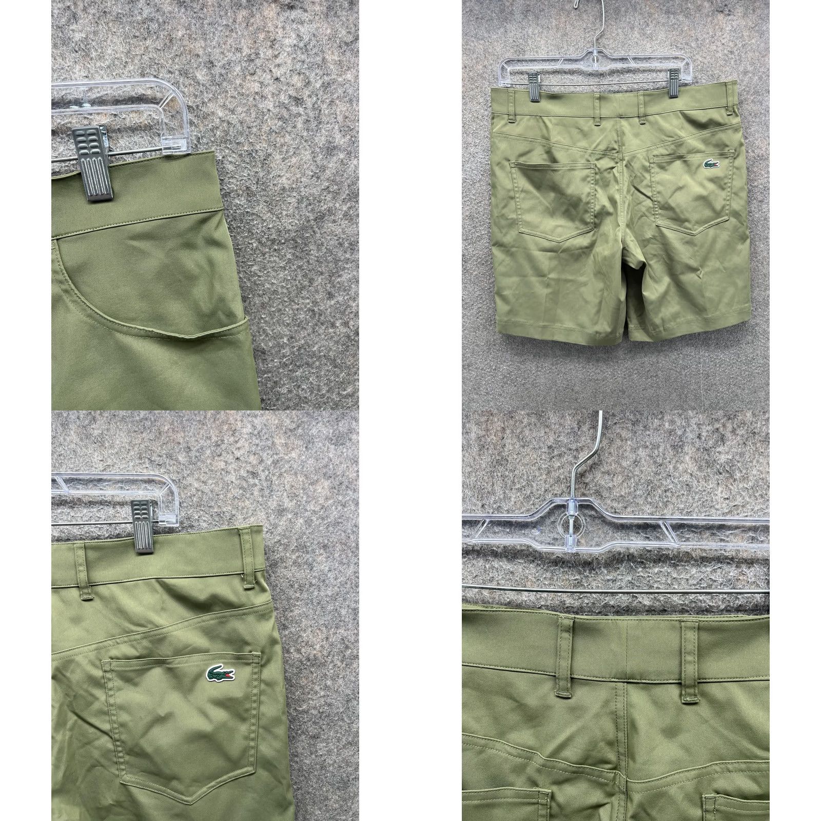 Lacoste Lacoste Sport Shorts Mens 34 Green Chino Slim Flat Front 8 Inseam Casual Summer Slashed Pockets Slim Fit Size US 34 / EU 50 - 8 Thumbnail