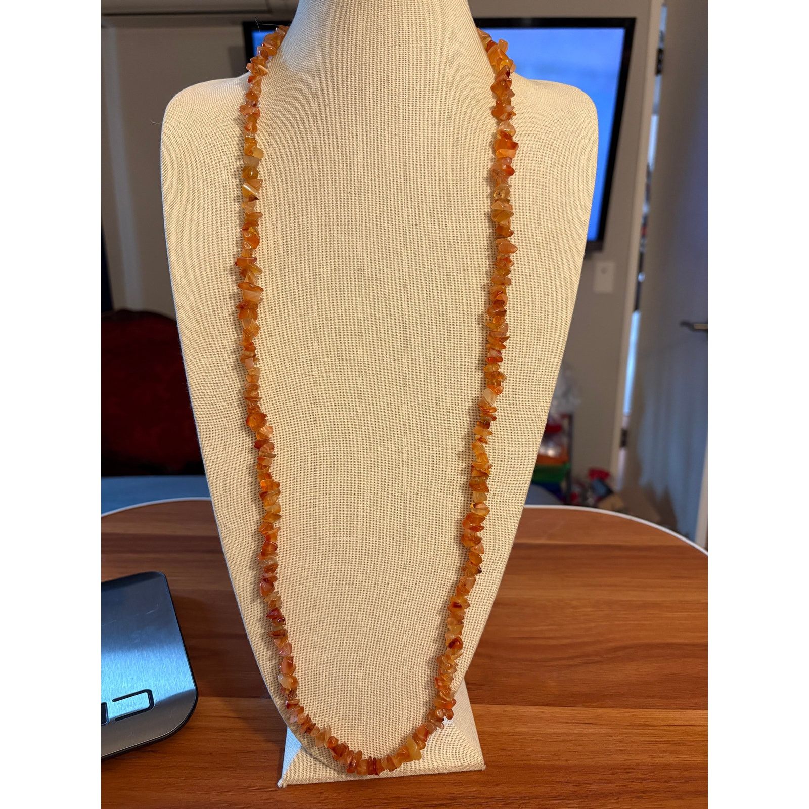 Other Natural Carnelian Chalcedony Chip Necklace 39” Single Strand Size ONE SIZE - 2 Thumbnail