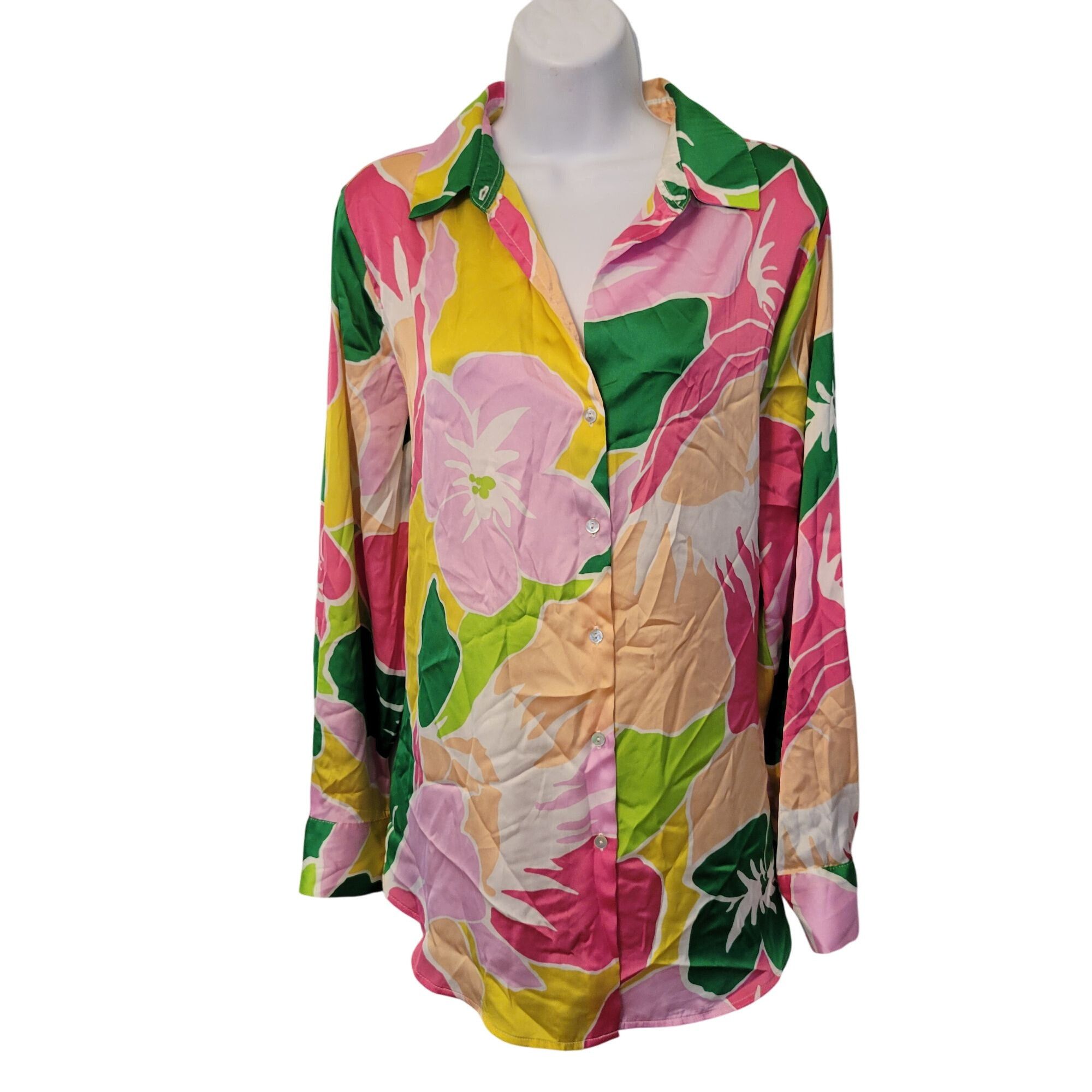 Other Haver London Bright Floral Button Front Shirt M Lightweight Size M / US 6-8 / IT 42-44 - 2 Thumbnail