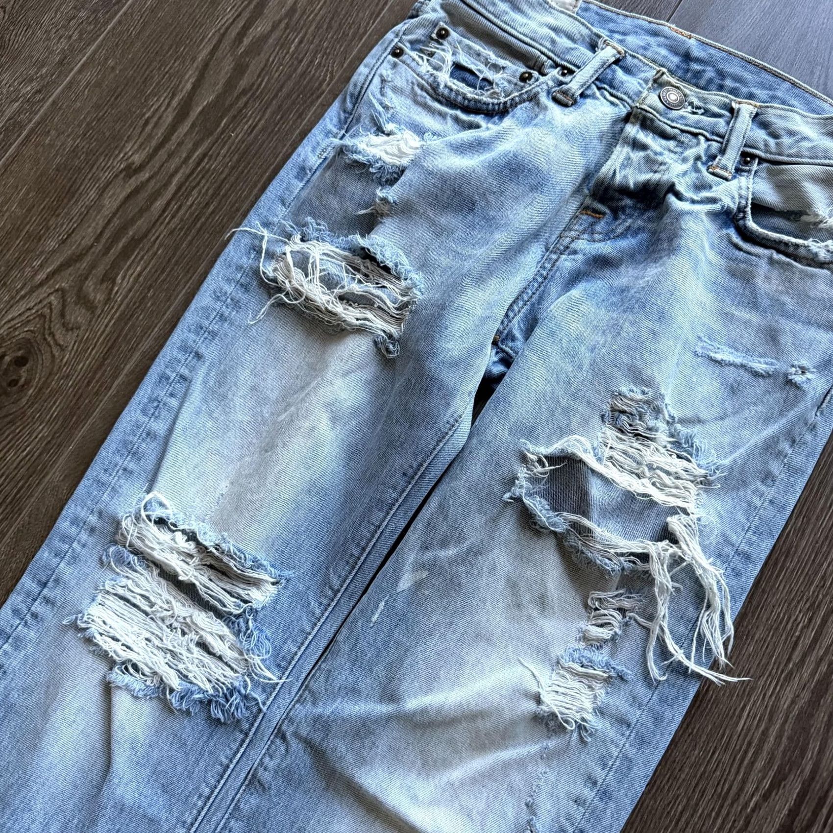 Abercrombie & Fitch Y2K Abercrombie & Fitch Jeans Slim Straight 28x30 Light Blue Distressed denim Men's Jeans Size US 28 / EU 44 - 3 Thumbnail