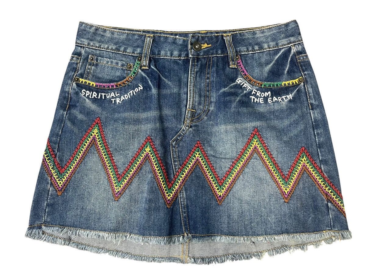 Hysteric Glamour Vintage Rough Natural Charm Aztec Pattern Mini Skirt Size 30" / US 8 / IT 44 - 2 Thumbnail