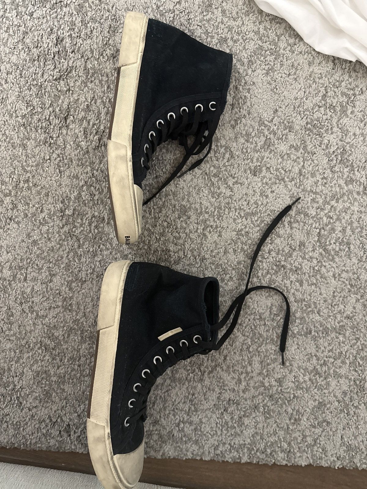 Balenciaga Balenciaga black distressed canvas hightop sneakers Size US 9.5 / EU 42-43 - 5 Thumbnail