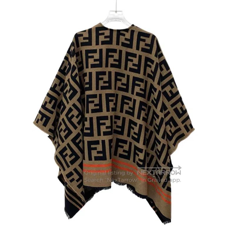 Fendi Fendi size 140*140cm Classic FF Monogram All-Over Print Woo Size ONE SIZE - 2 Thumbnail