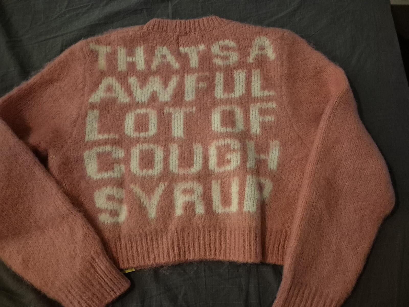 Other Awful Lot of Cough Syrup Pink Mohair Crop Sweater Size XL Size XL / US 12-14 / IT 48-50 - 1 Thumbnail