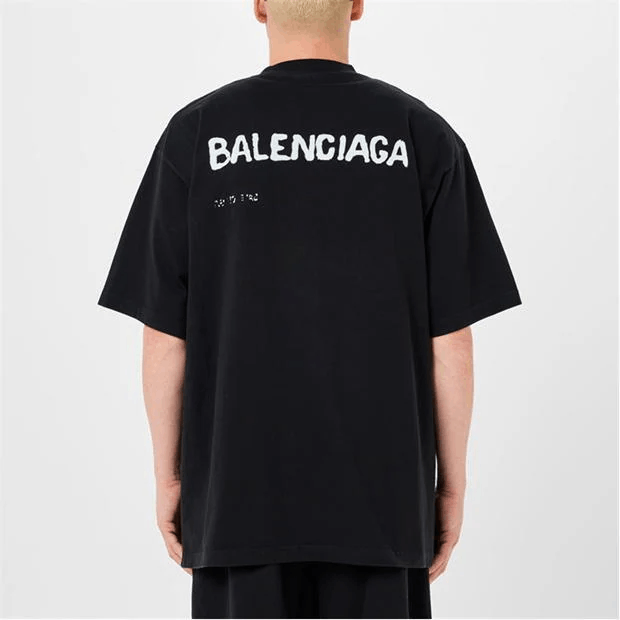 Balenciaga Logo-Print Cotton-Jersey T-Shirt Size US XXS / EU 40 - 3 Thumbnail