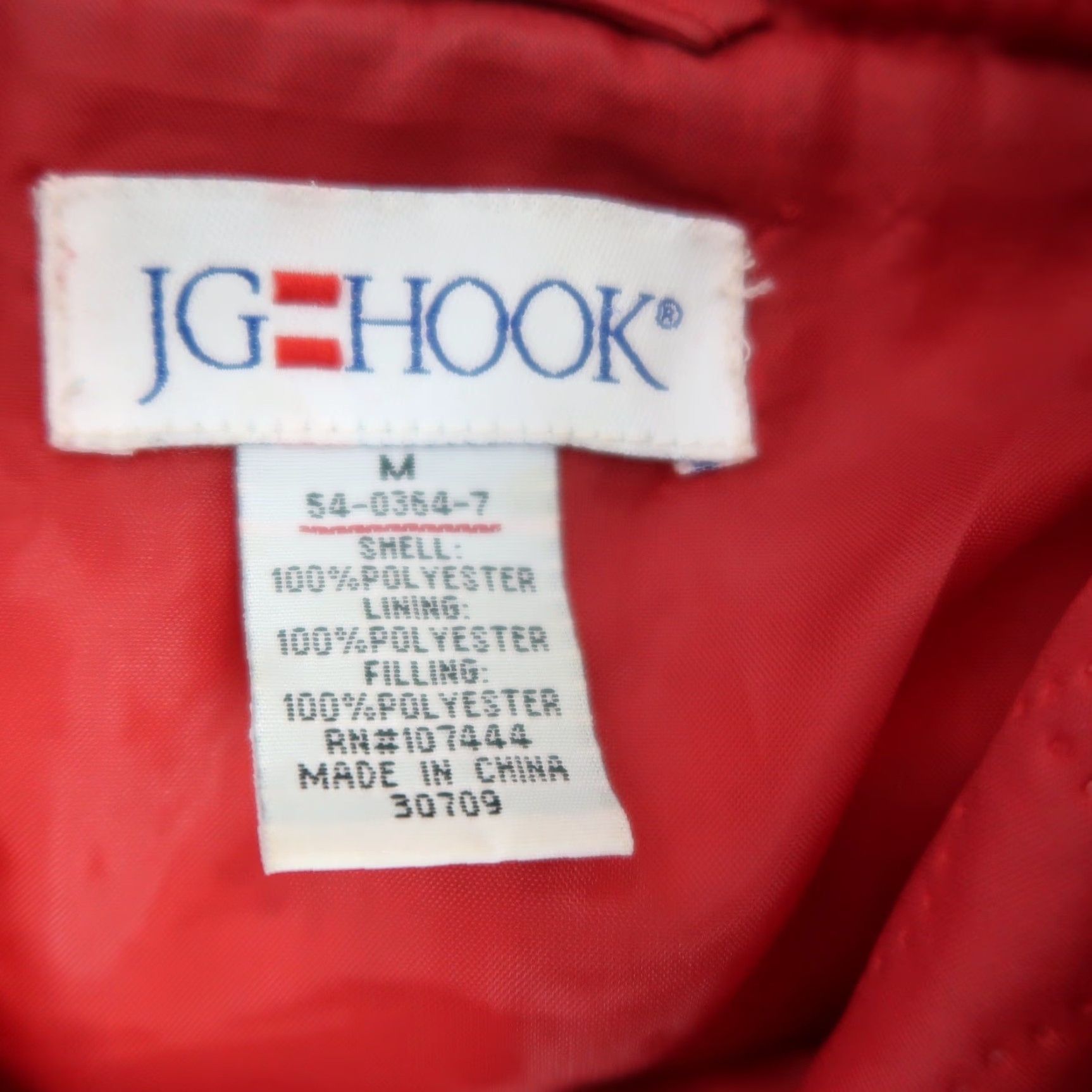 VINTAGE JG HOOK Jacket Floral Windbreaker Red M Womens