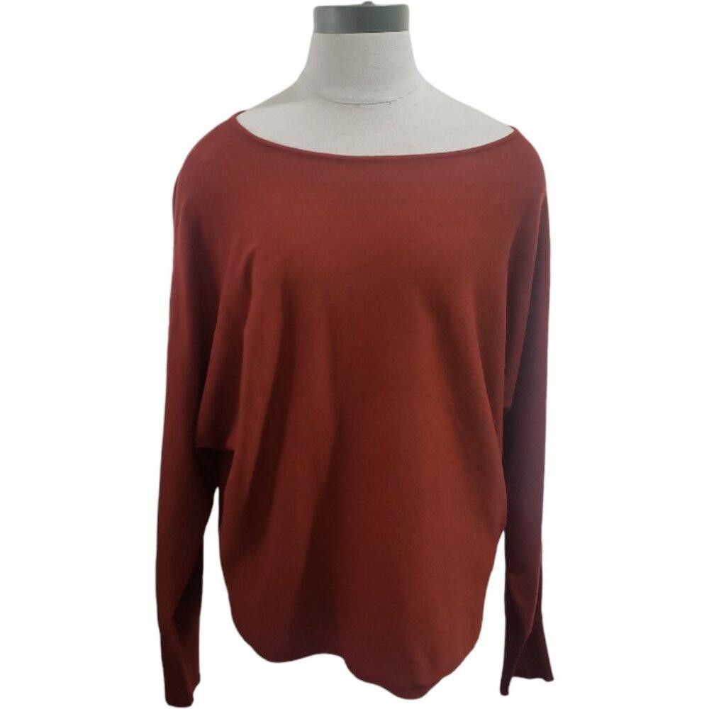 Caruso CT1830 Cyrus Lightweight Rust Long Sleeve Sweater L Size L / US 10 / IT 46 - 1 Thumbnail