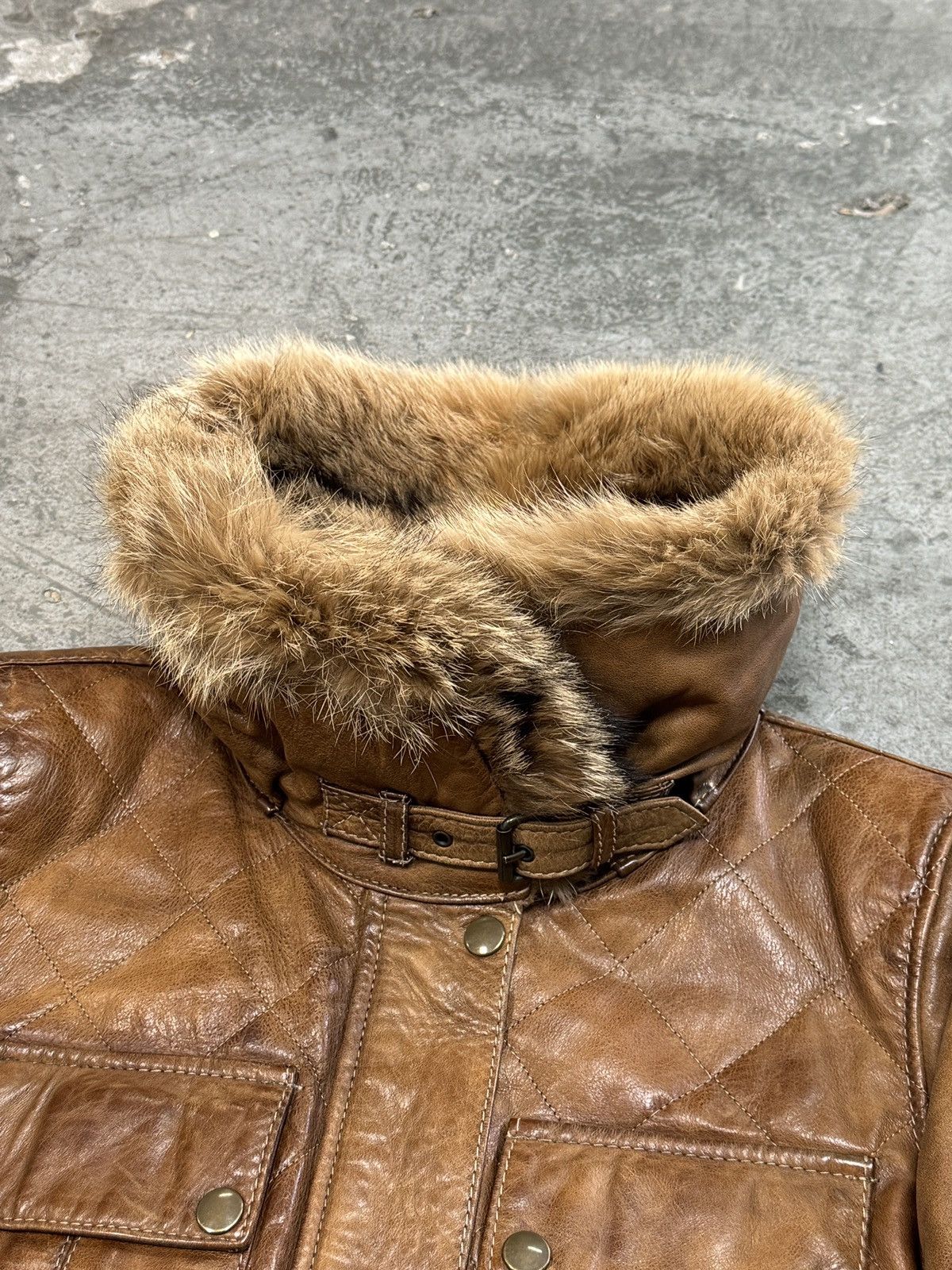 Belstaff Vintage Belstaff Real Leather With Real Fur Jacket Size M / US 6-8 / IT 42-44 - 6 Thumbnail