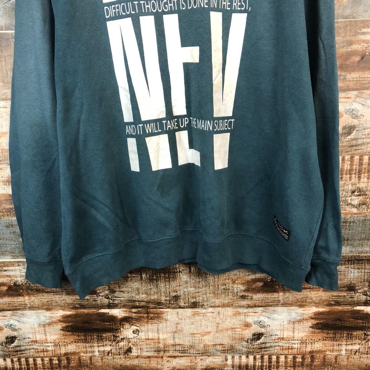 Japanese Brand Nev faded Green vintage Sweatshirt #A1507 Size US XXL / EU 58 / 5 - 6 Thumbnail