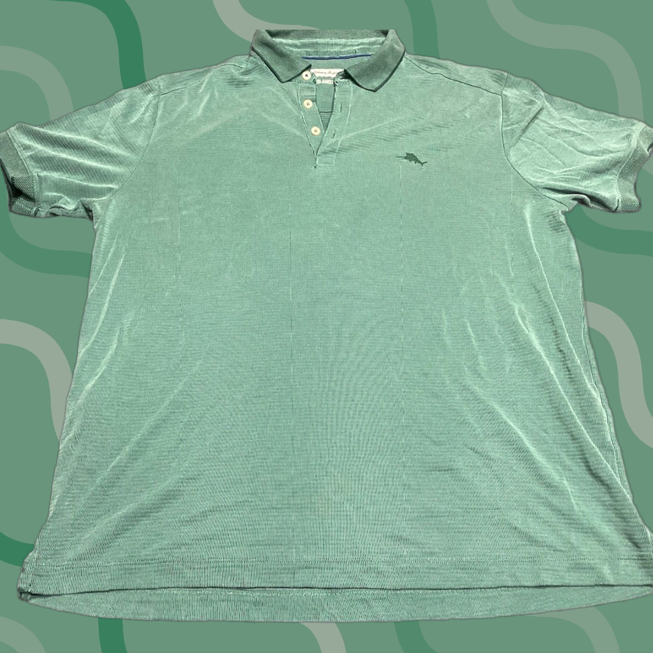 Tommy Bahama TOMMY BAHAMA Island Zone Polo Shirt Mens L Green Short Sleeve Collared Logo US Classic Casual Polo Shirt Size US L / EU 52-54 / 3 - 1 Thumbnail