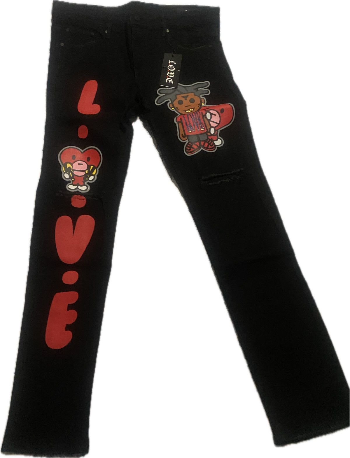 Other L.O.V.E. Apparel Mens Black Distressed Skinny Jeans Kodak Size US 40 / EU 56 - 1 Thumbnail