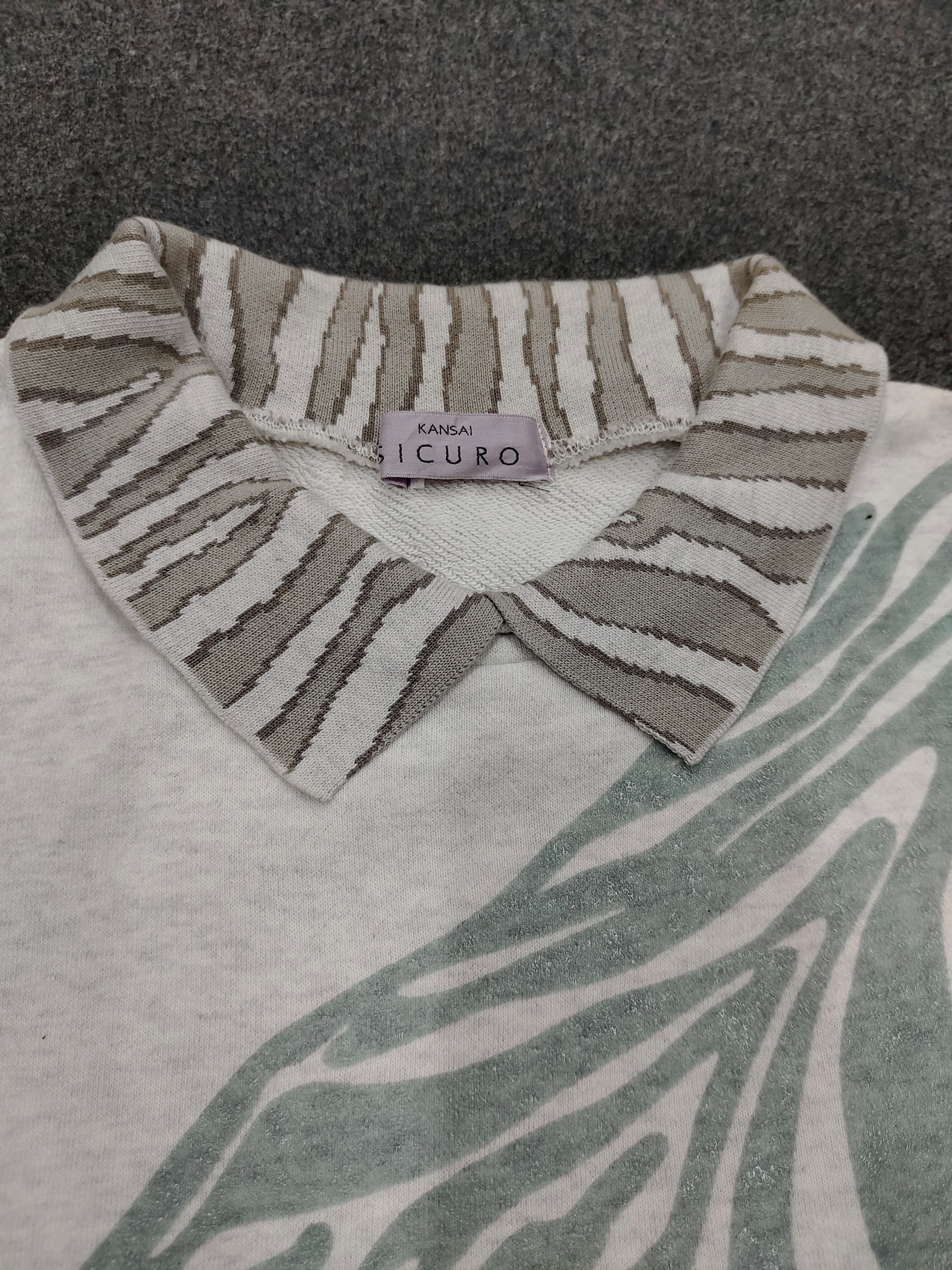 Kansai Yamamoto 90s Kansai SICURO- Archive Abstract Zebra Graphic Sweatshirt Size US L / EU 52-54 / 3 - 5 Thumbnail
