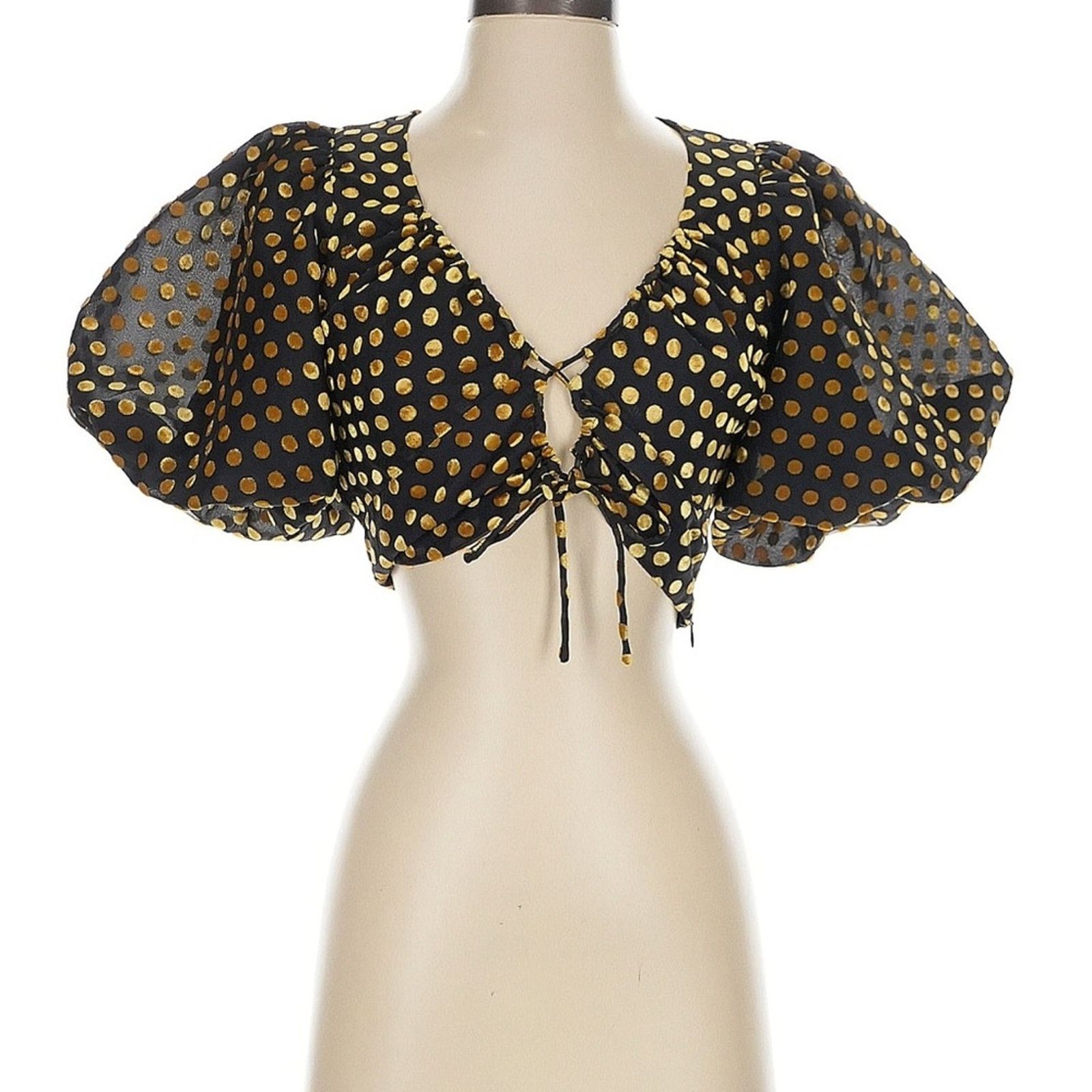 RHODE Rhode Lana Top in Dot Jacquard - NWT - Size 0 - Gold/Blue Size XS / US 0-2 / IT 36-38 - 5 Thumbnail