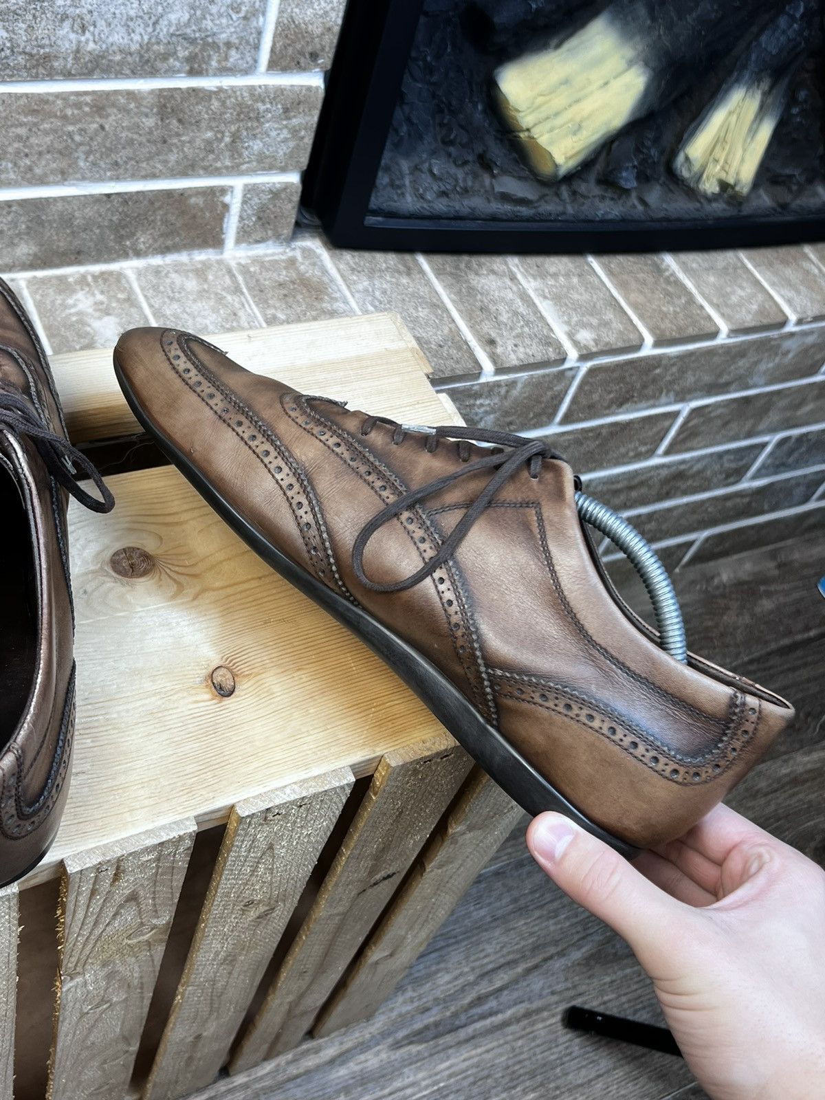 J.M. Weston J.M. Weston Modele Protege Brown Leather Trainers Shoes Size US 8.5 / EU 41-42 - 8 Thumbnail