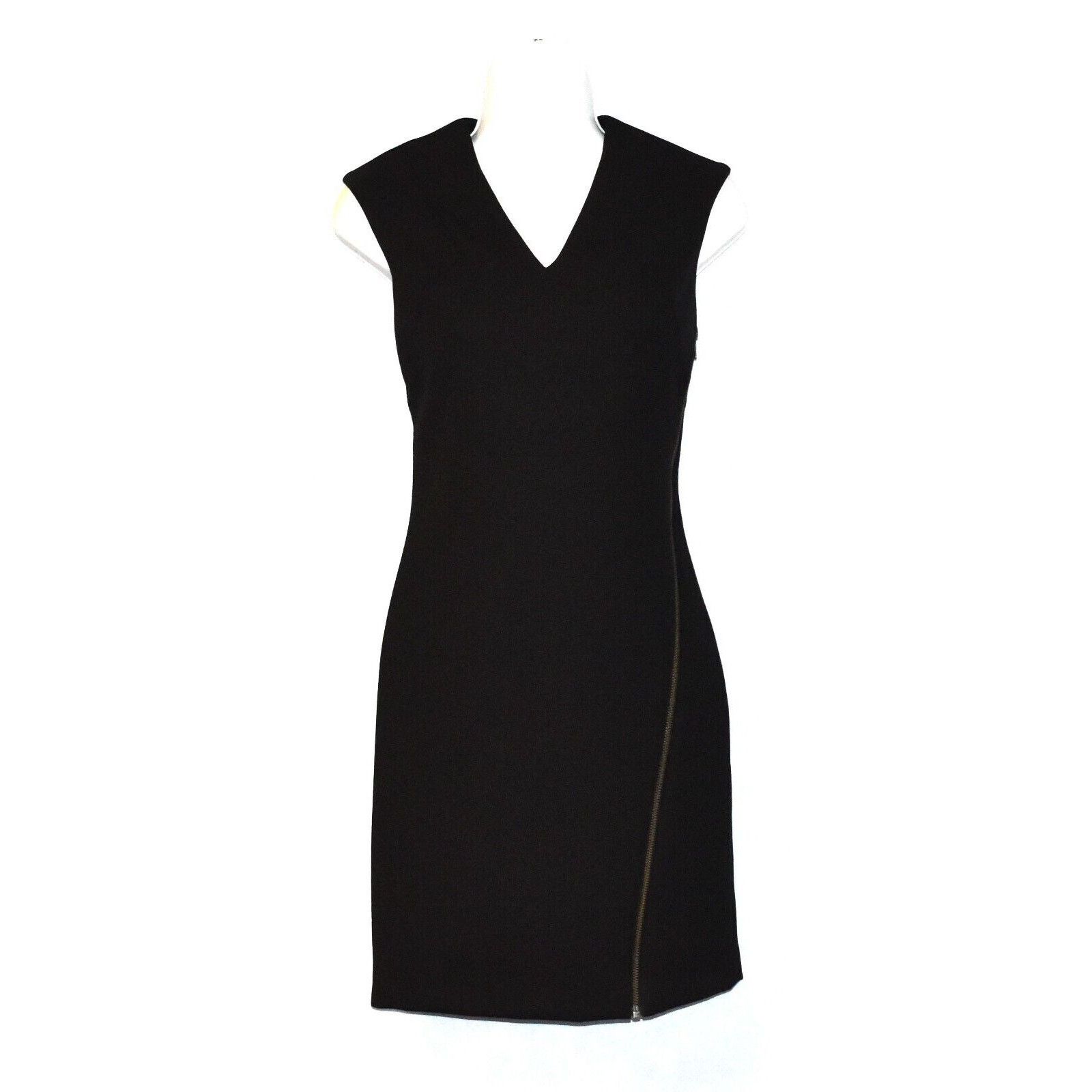 Helmut Lang C0 NWT HELMUT LANG Black Wrap Moto Stretch Dress Size P $345 Size XS / US 0-2 / IT 36-38 - 2 Thumbnail