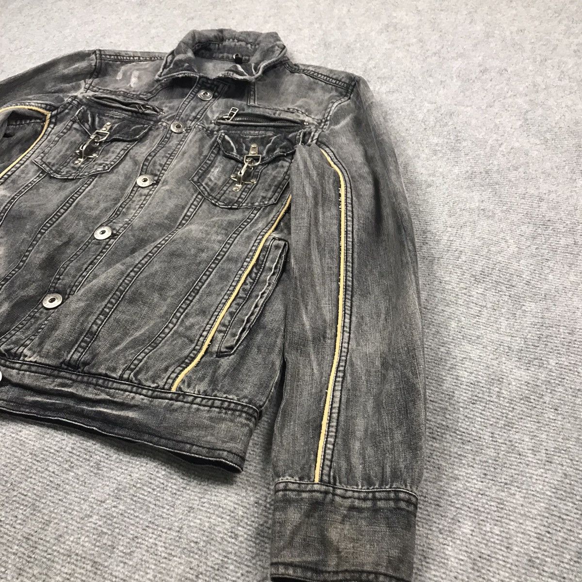 If Six Was Nine × In The Attic × Japanese Brand IN THE ATTIC PUNK BLACK FADED BUTTON JACKET Size US M / EU 48-50 / 2 - 4 Thumbnail