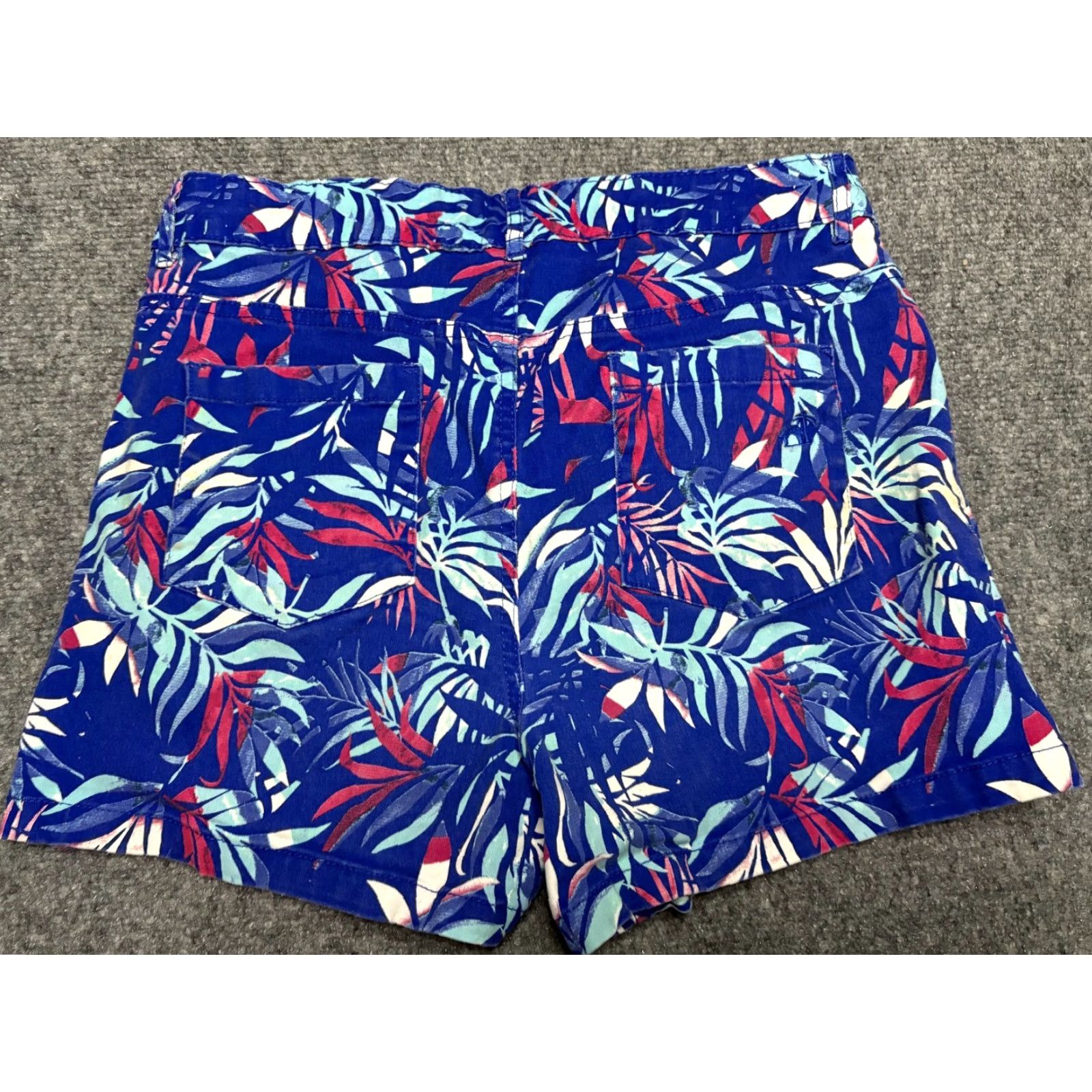 Vintage Caribbean Joe Shorts Womens 8 Blue Tropical Cotton Spandex Beach Casual Travel Size 30" / US 8 / IT 44 - 4 Thumbnail