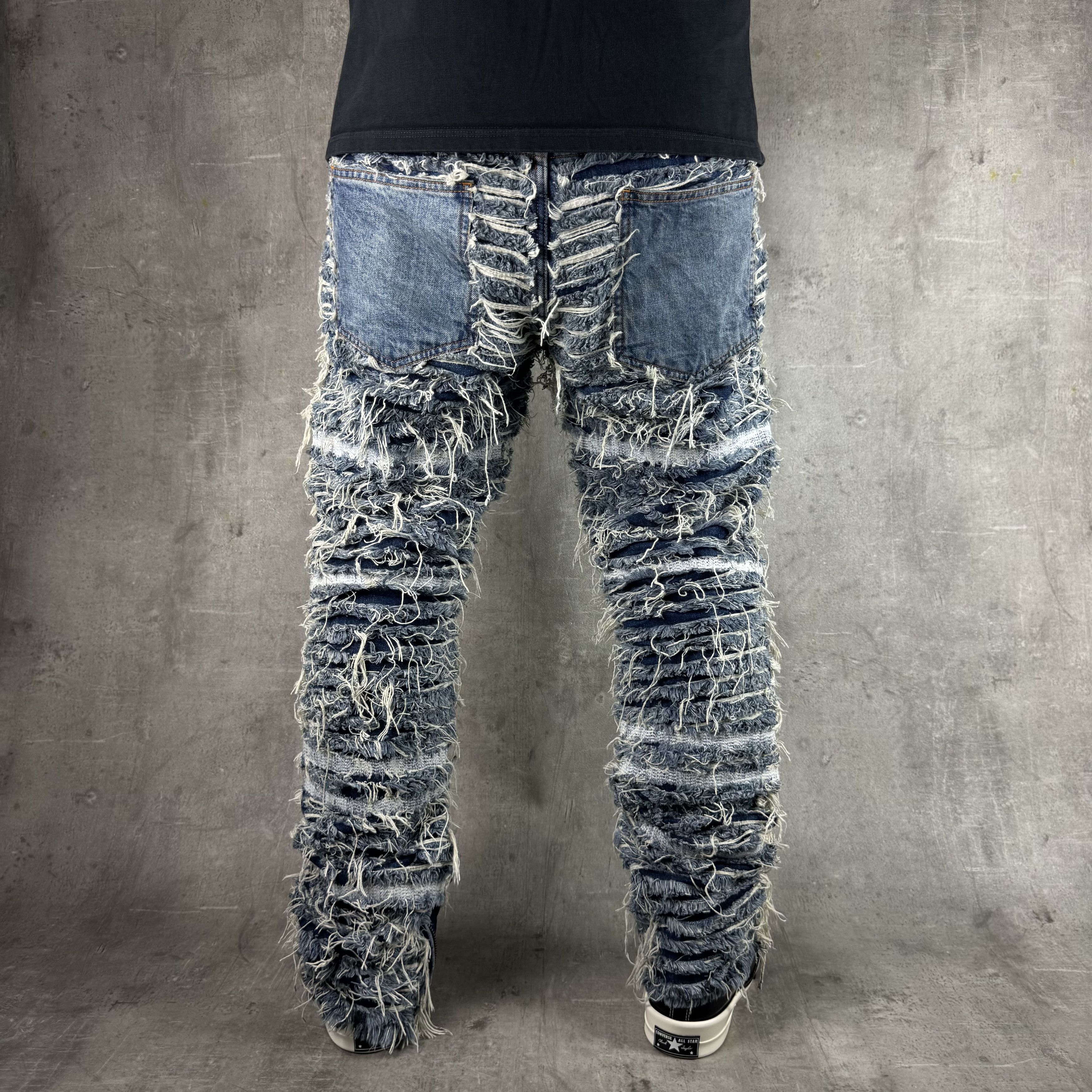 1017 ALYX 9SM × Blackmeans 1017 ALYX 9SM BLACKMEANS Shredded Denim Distressed Jeans Size US 34 / EU 50 - 5 Thumbnail