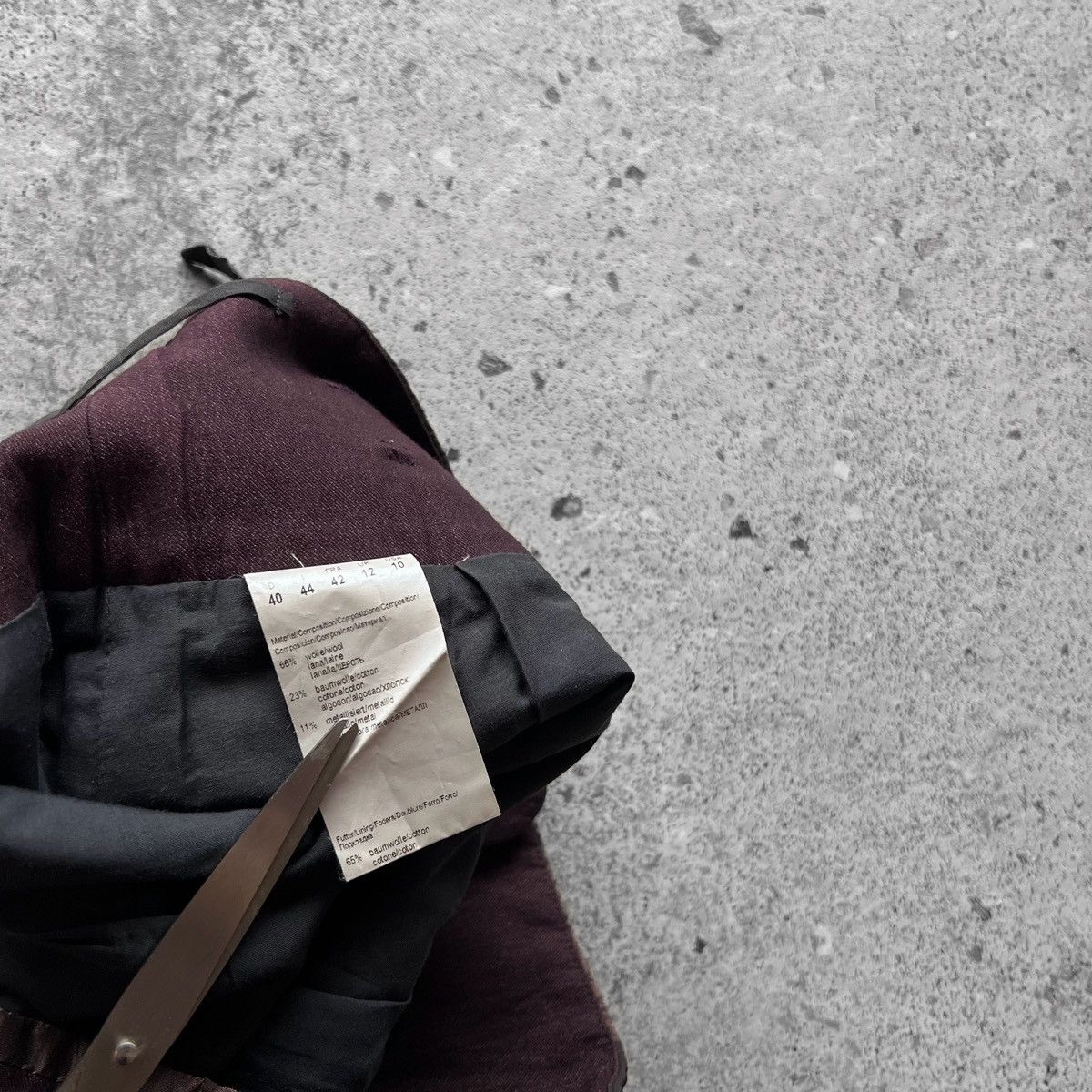 Hugo Boss × Vintage Hugo Boss Wmns Mid-Length Burgundy Vintage Skirt Wool Cotton Size 32" / US 10 / IT 46 - 7 Thumbnail