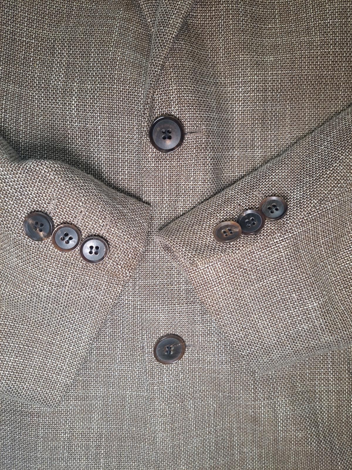 Hugo Boss Hugo Boss Sport Coat Mens 42L Brown Nailhead Wool Linen Size 42L - 8 Thumbnail