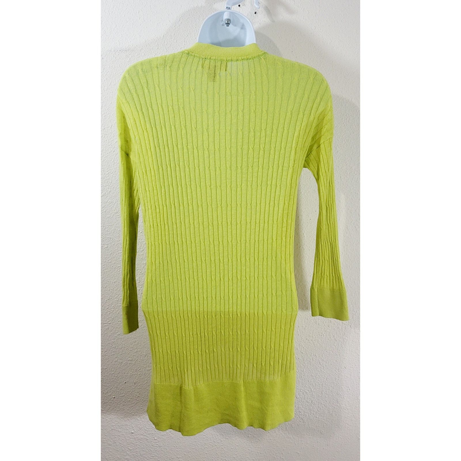 Other JCP Lime Green V Neck Button Up Cardigan Sweater Small Size S / US 4 / IT 40 - 2 Thumbnail