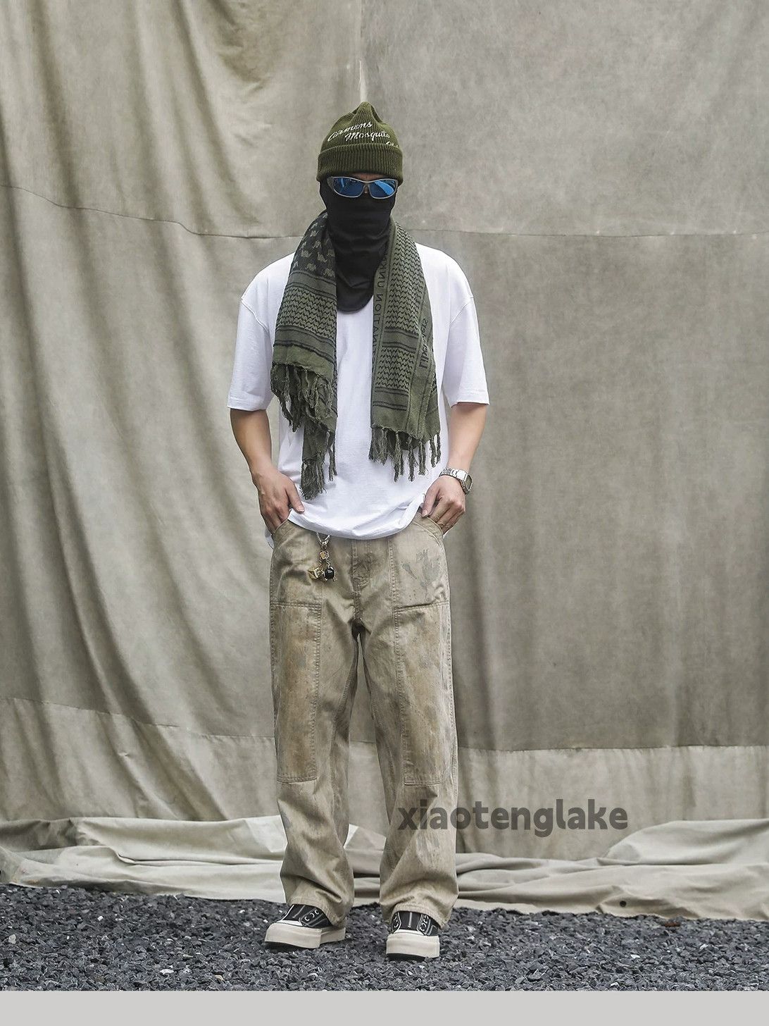 Designer × Vintage washed faded loose baggy stain carpenter work pants Size US 31 - 5 Thumbnail