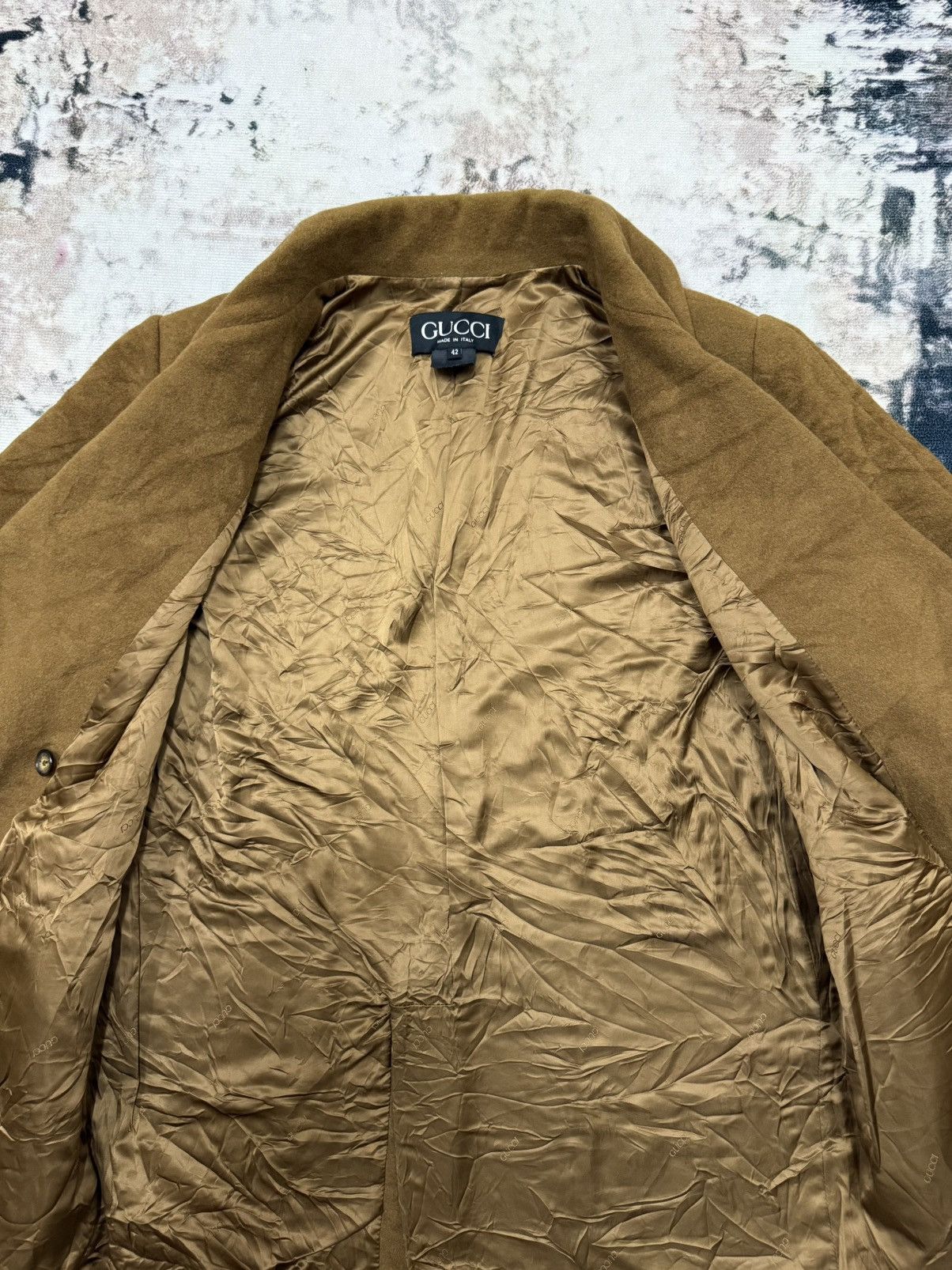 Gucci VINTAGE GUCCI WOOL LONG COATS JACKET BROWN Size M / US 6-8 / IT 42-44 - 14 Thumbnail