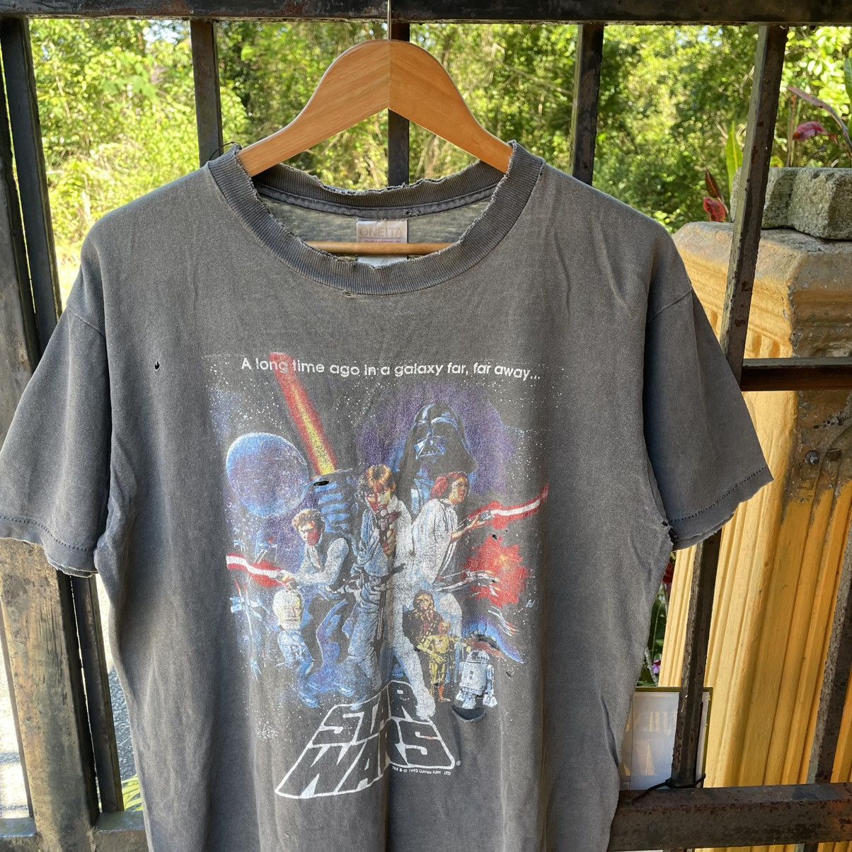 Star Wars × Vintage 🔥Crazy Trash Distress Vintage 1993 Star Wars Promo Tee Size US L / EU 52-54 / 3 - 4 Thumbnail