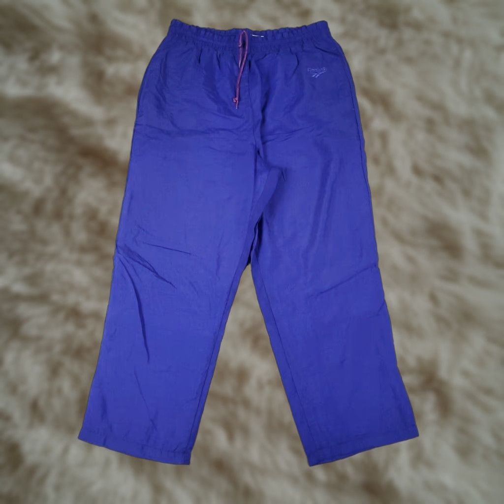 Reebok Reebok Pants Mens Medium Blue Windbreaker Track Sweatpants Joggers Size US 31 - 1 Thumbnail