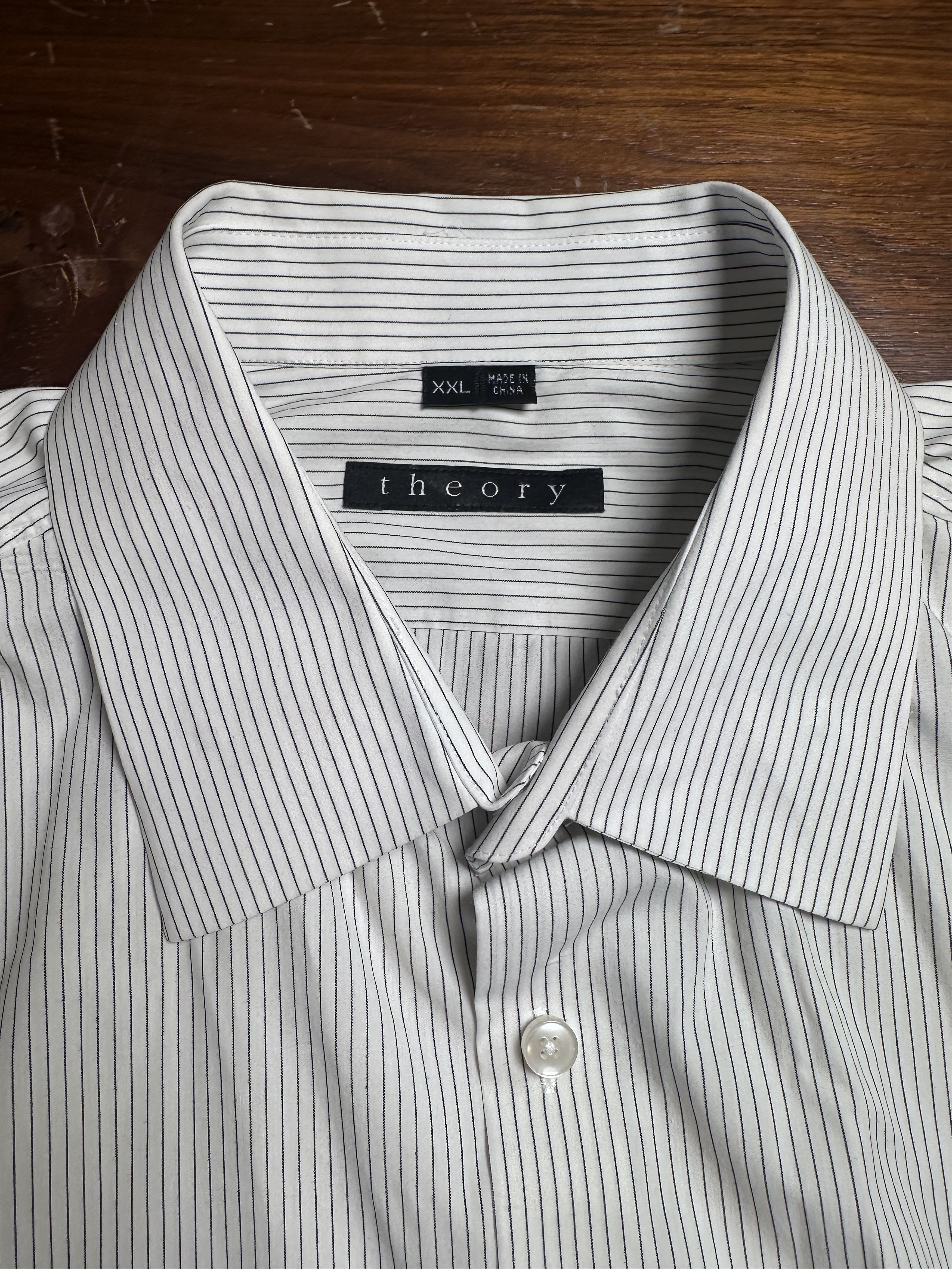 Theory Theory Pinstripe Dress Shirt White XXL Never Worn Size US XXL / EU 58 / 5 - 4 Thumbnail