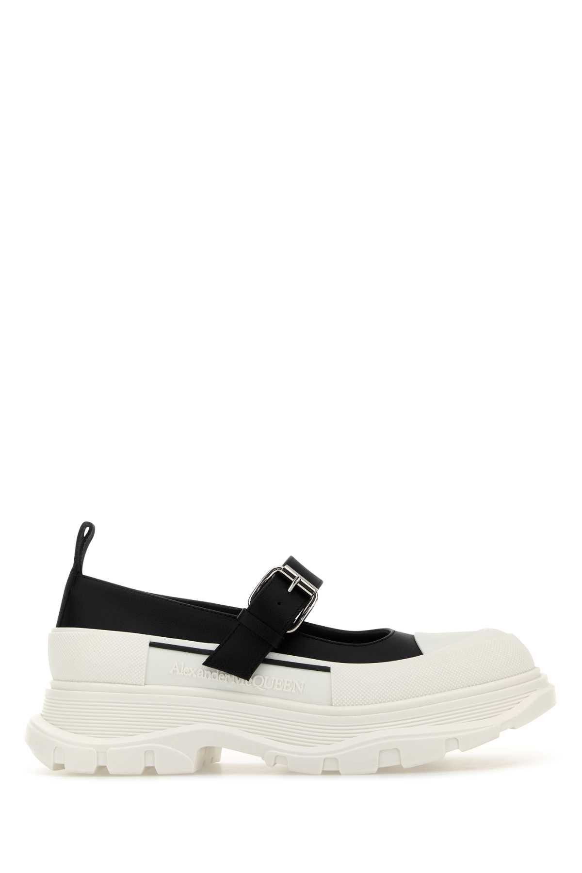 Alexander Mcqueen Two-Tone Leather And Rubber Ballerinas Shoes, Women's (Size 6.5)