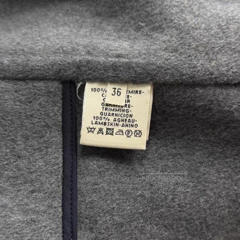 Hermes Hermes Gray Leather Edge Cashmere Tweed Jacket Size XS / US 0-2 / IT 36-38 - 6 Thumbnail
