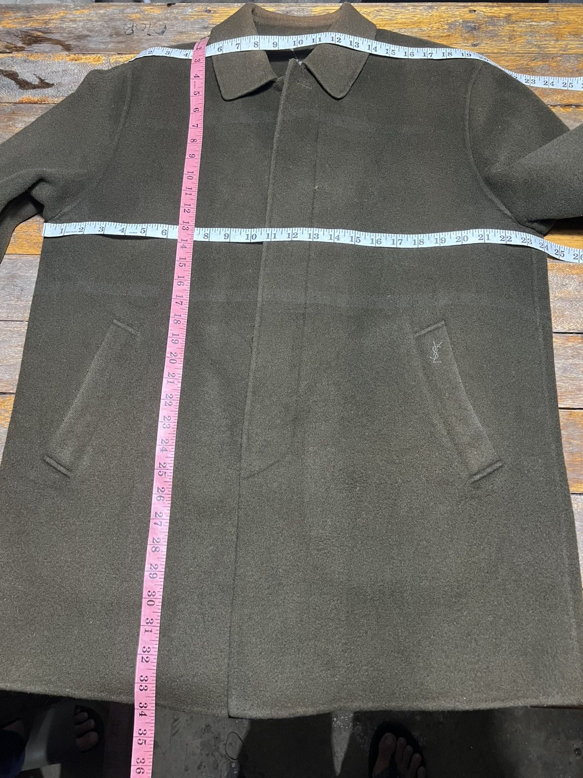 Yves Saint Laurent Ysl Wool Coat Size US L / EU 52-54 / 3 - 10 Thumbnail