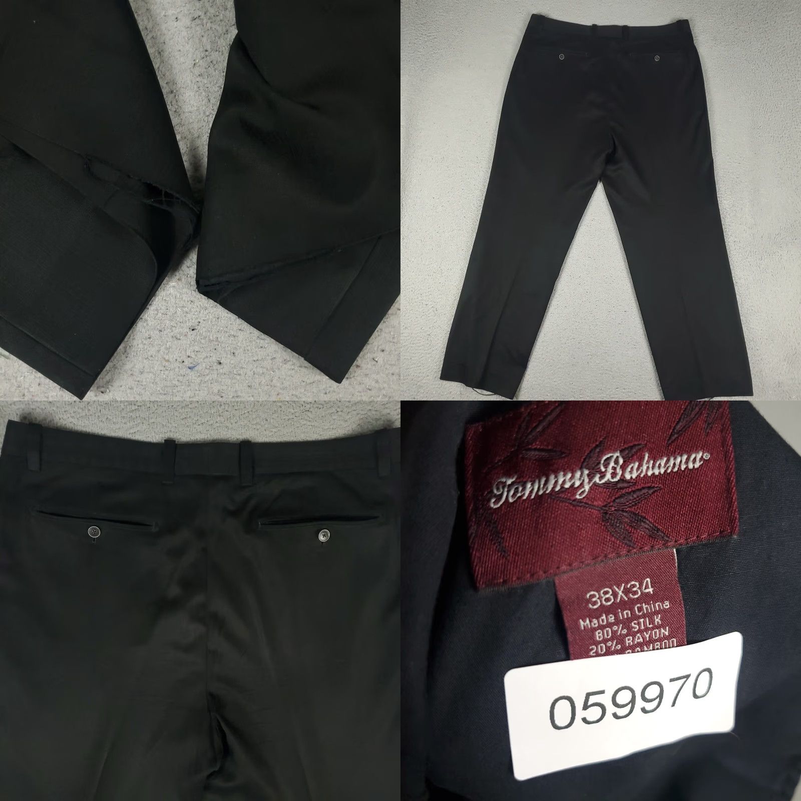 Tommy Bahama Tommy Bahama Chino Pants Mens 38x31 Black Silk Pleated Regular Fit Size US 38 / EU 54 - 8 Thumbnail