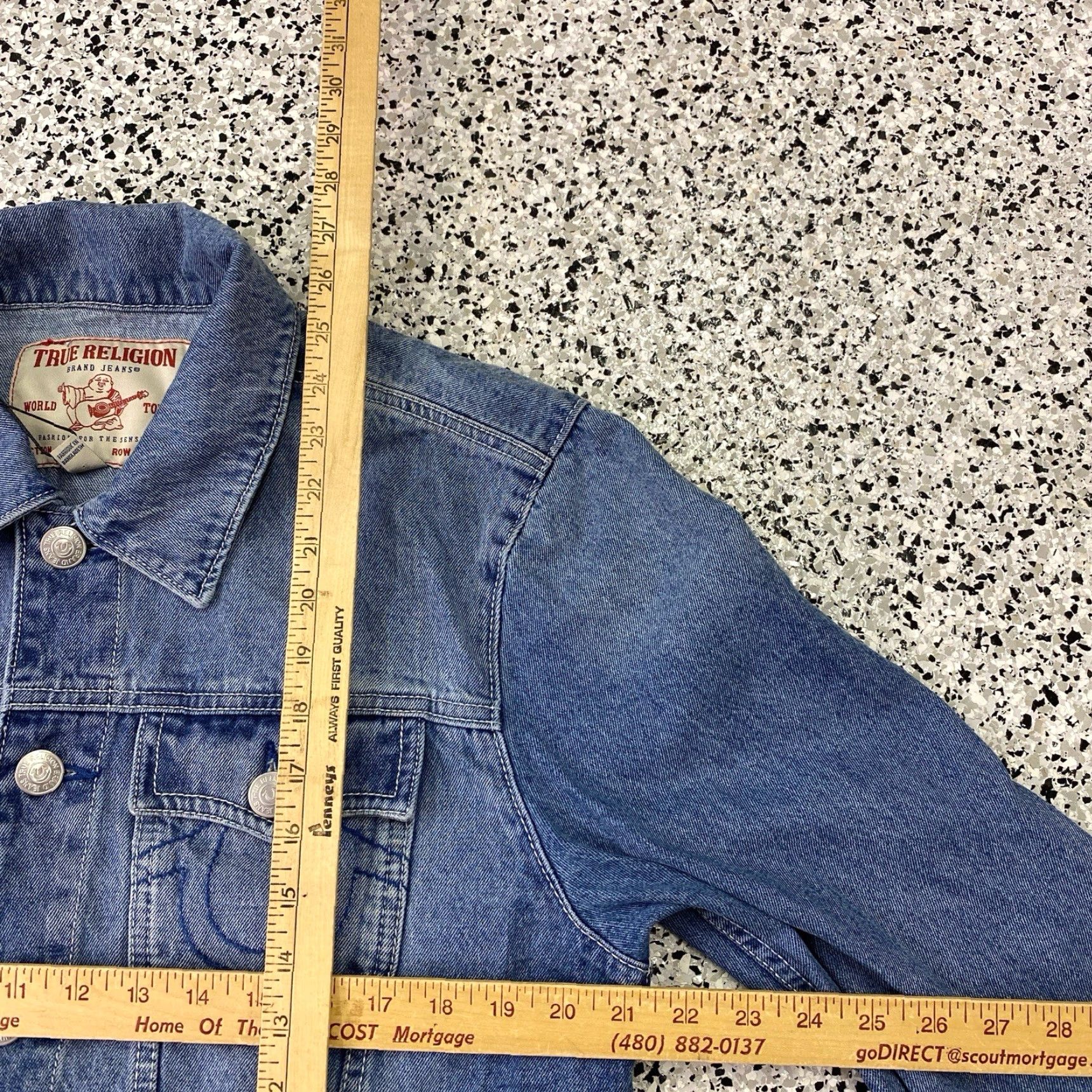 True Religion True Religion Jesse SN Trucker Denim Blue Wash Jean Jacket Mens Medium NWT Size US 31 - 3 Thumbnail