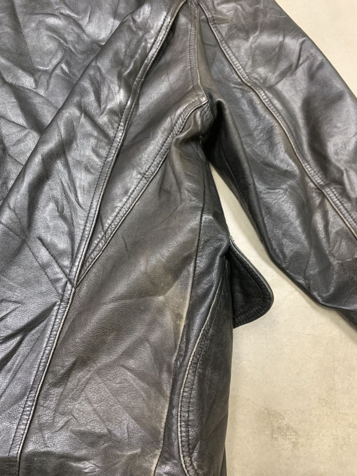Kenzo Kenzo Jeans Vintage Distressed Leather Jacket Size US XL / EU 56 / 4 - 25 Thumbnail