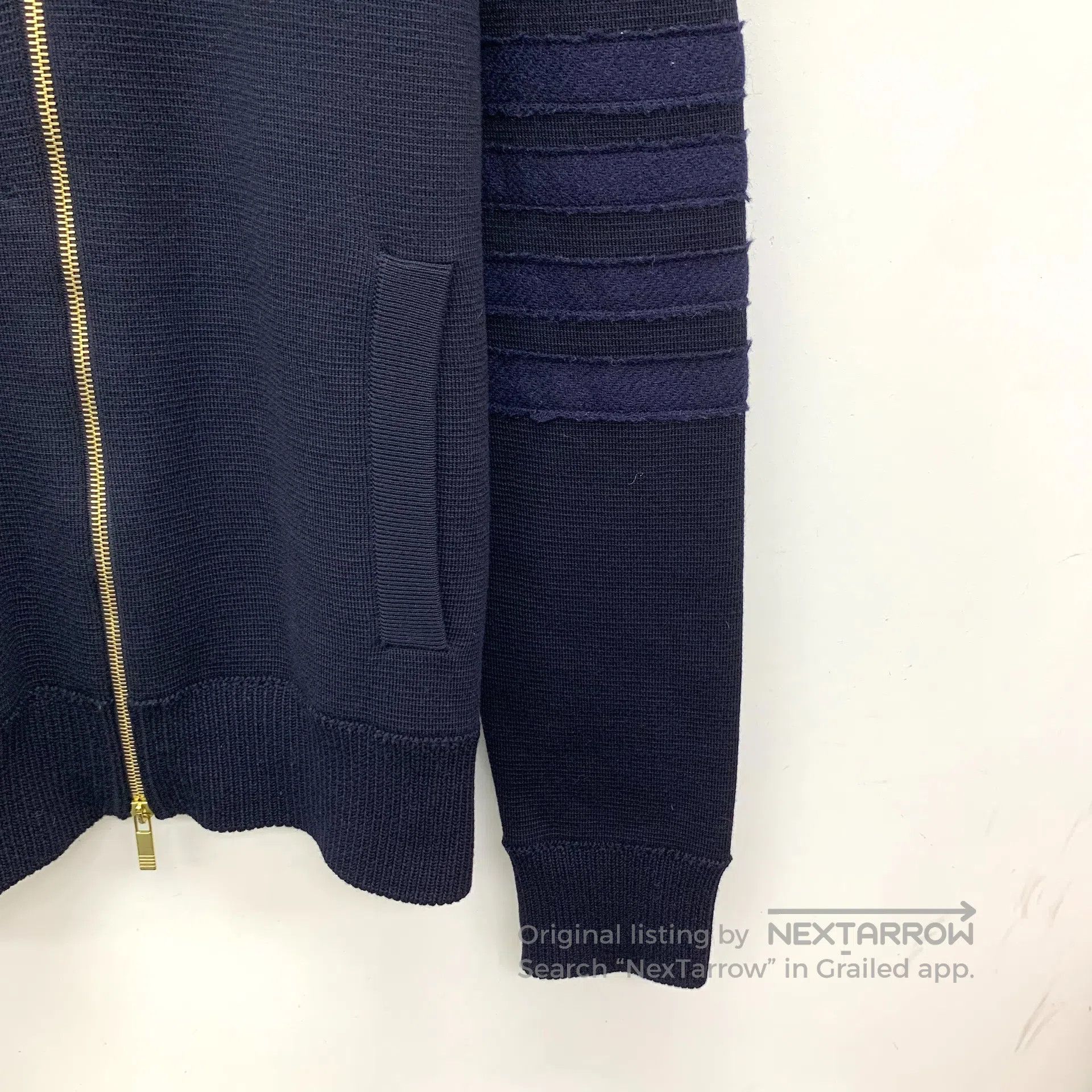 Thom Browne Thom Browne Black Classic Four Stripe Wool Reversible Zipp Size US L / EU 52-54 / 3 - 4 Thumbnail