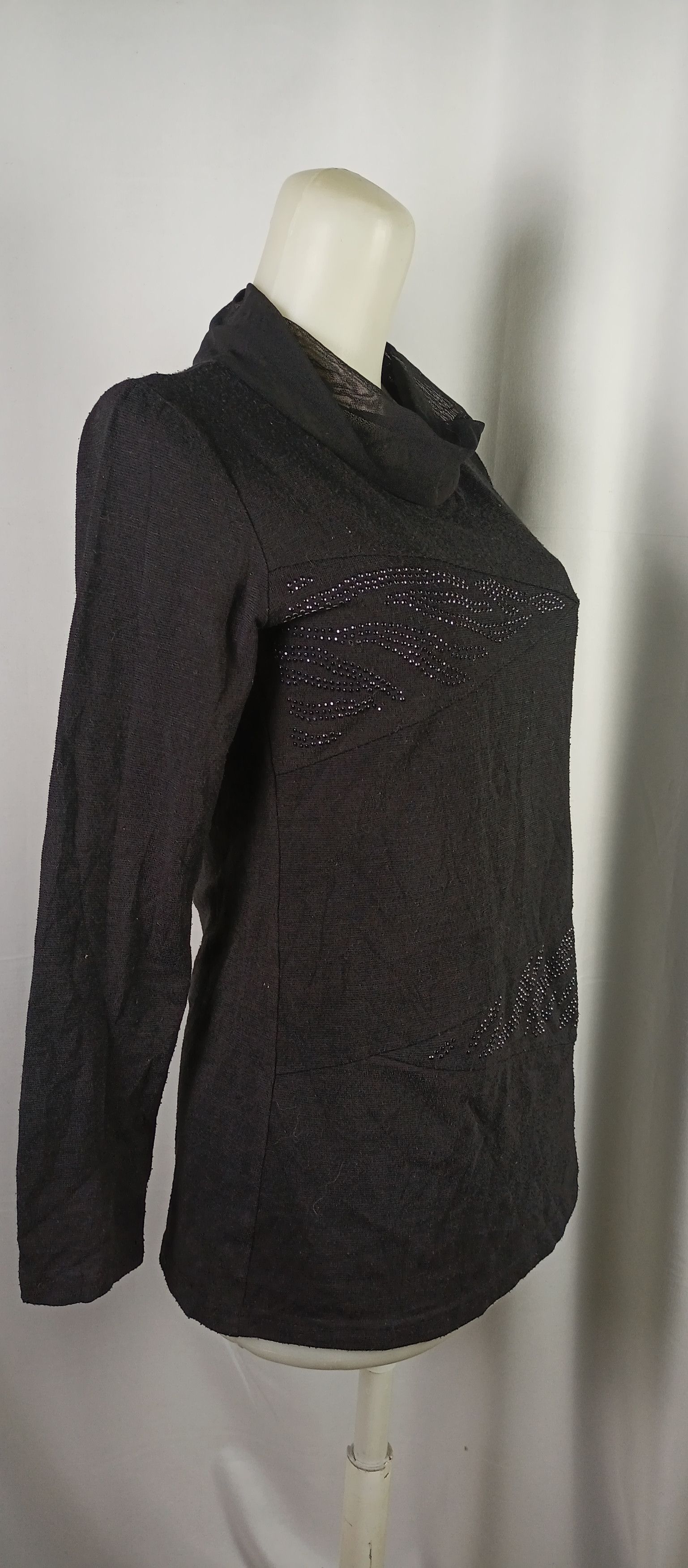 Designer × Japanese Brand Eclair by Hui Women's Rhinestone Long Sleeve Tshirt Size M / US 6-8 / IT 42-44 - 2 Thumbnail