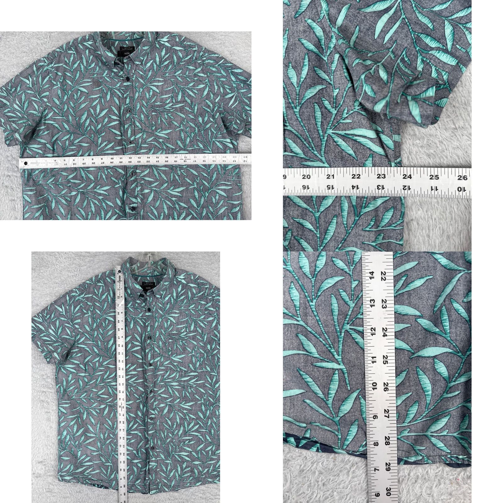 Mossimo VINTAGE Mossimo Shirt Men XL Blue Floral Hawaiian Cotton Slim Fit Inside Out Size US XL / EU 56 / 4 - 8 Thumbnail