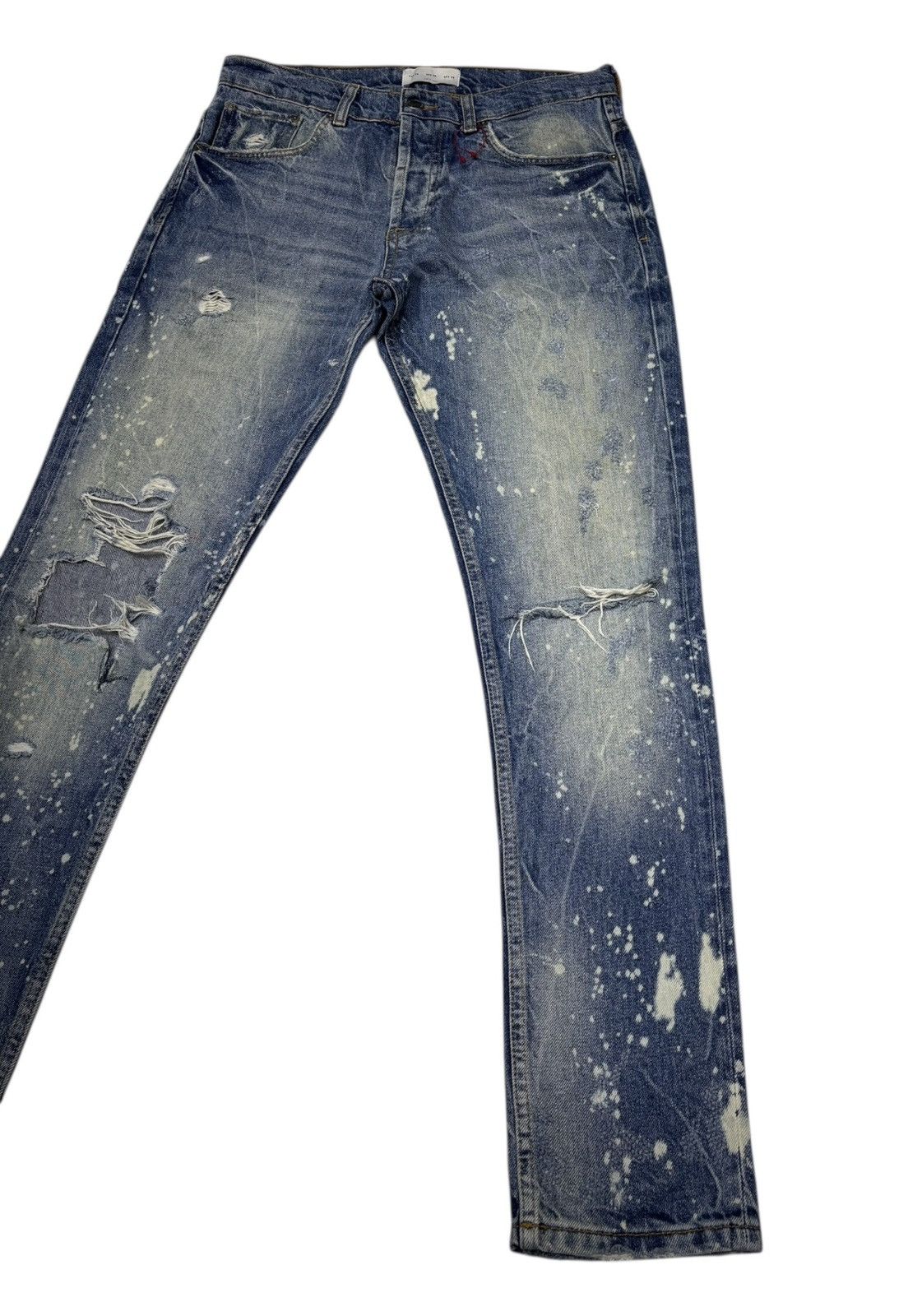 Le Grande Bleu (L.G.B.) ZARA ACID WASH DISTRESSED DENIM JEANS Size US 30 / EU 46 - 1 Thumbnail