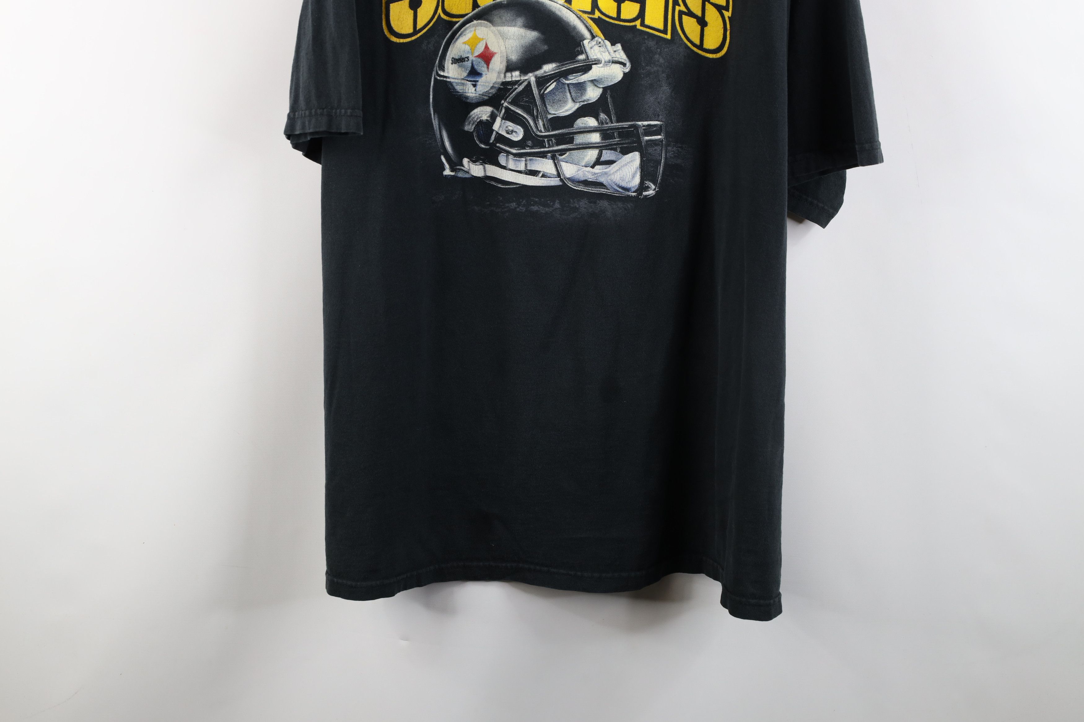 Vintage Vintage Spell Out Pittsburgh Steelers Football T-Shirt Black Size US XXL / EU 58 / 5 - 3 Thumbnail